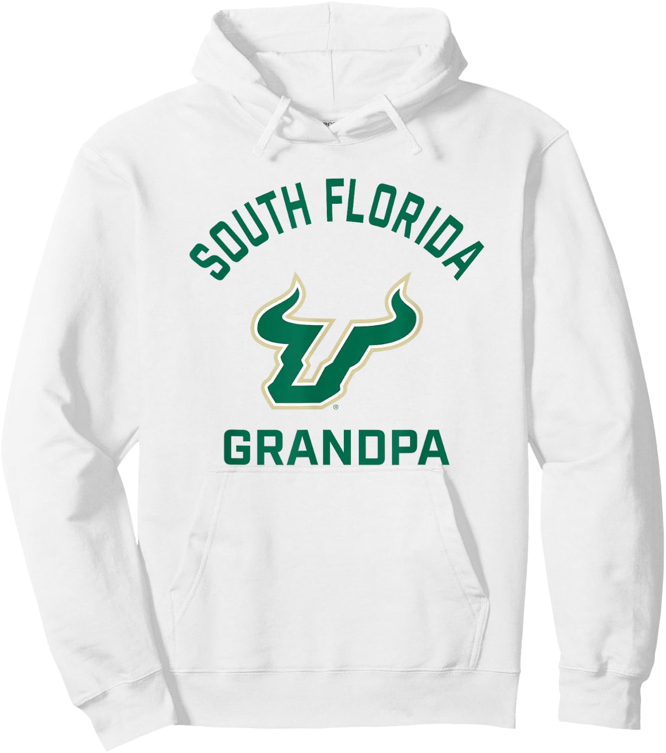 University of South Florida USF Bulls Arched Grandpa Hoodie - Hoodie | White