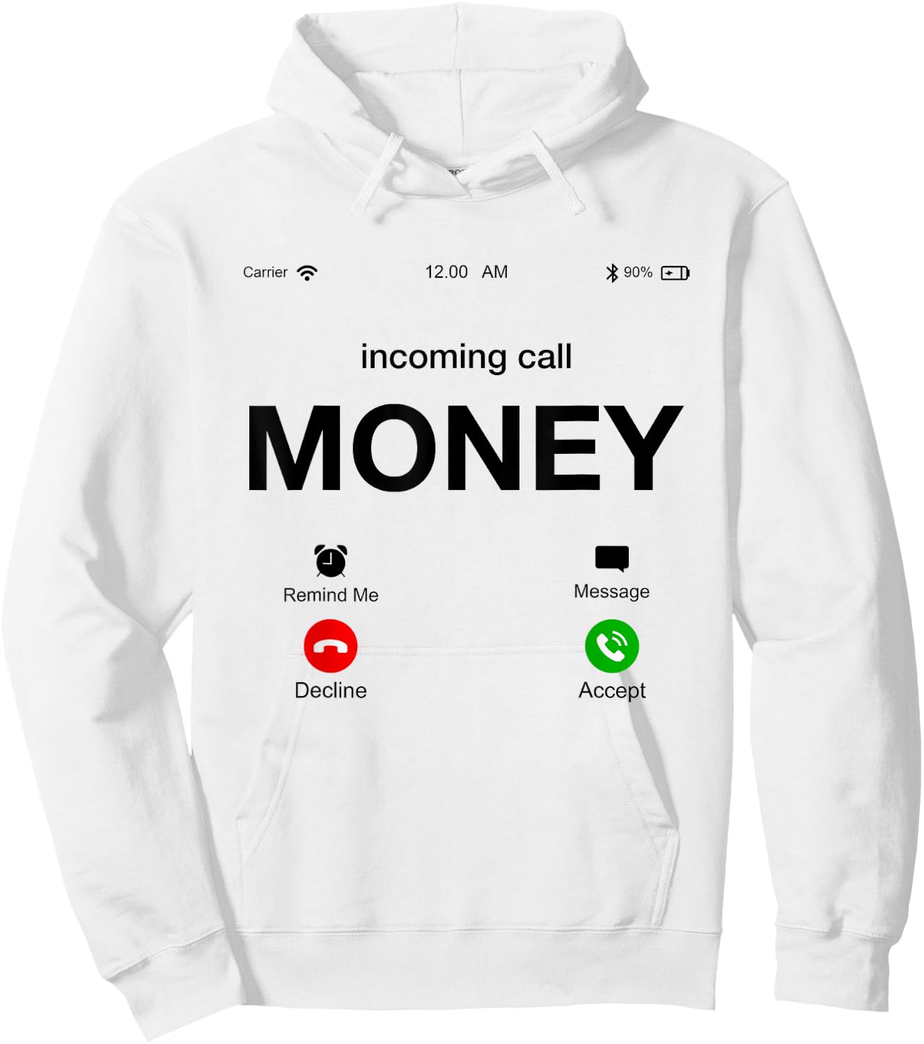 Incoming Call Money Is Calling Illustration Graphic Designs Hoodie - Hoodie | White