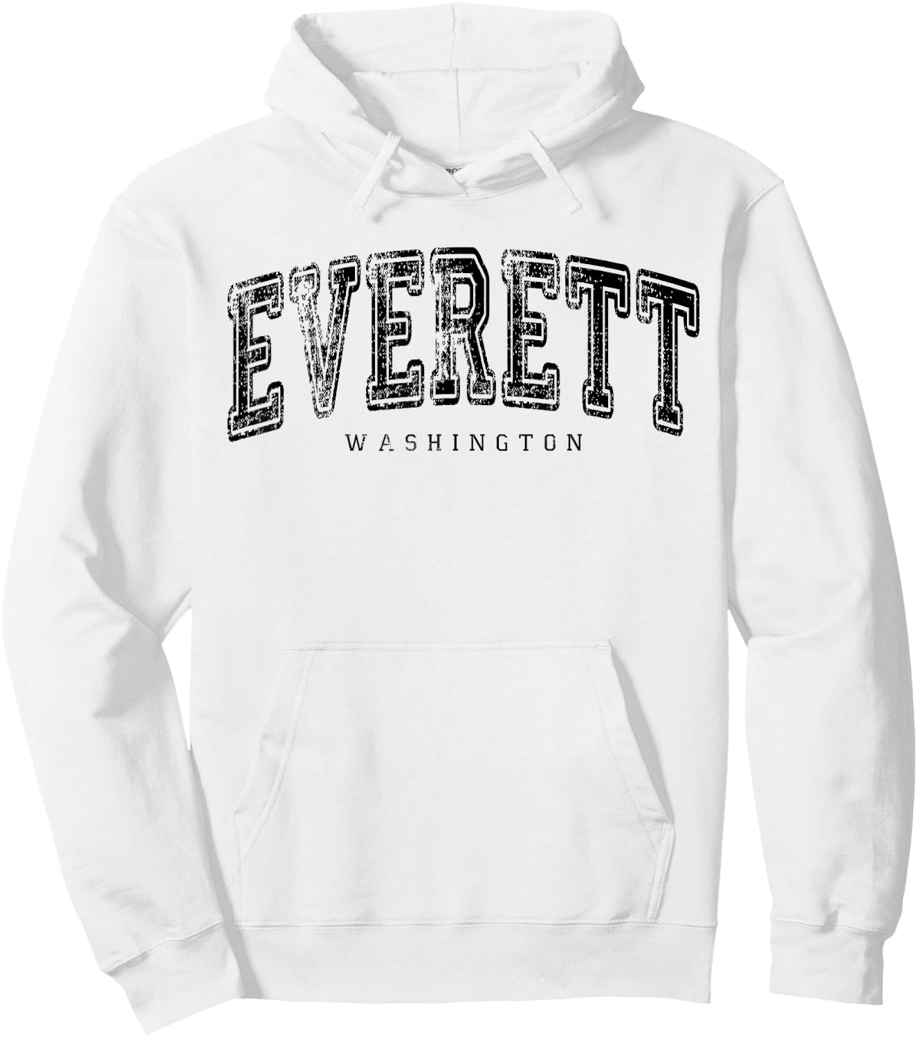 Everett Washington Vintage Retro US City State Travel Hoodie - Hoodie | White