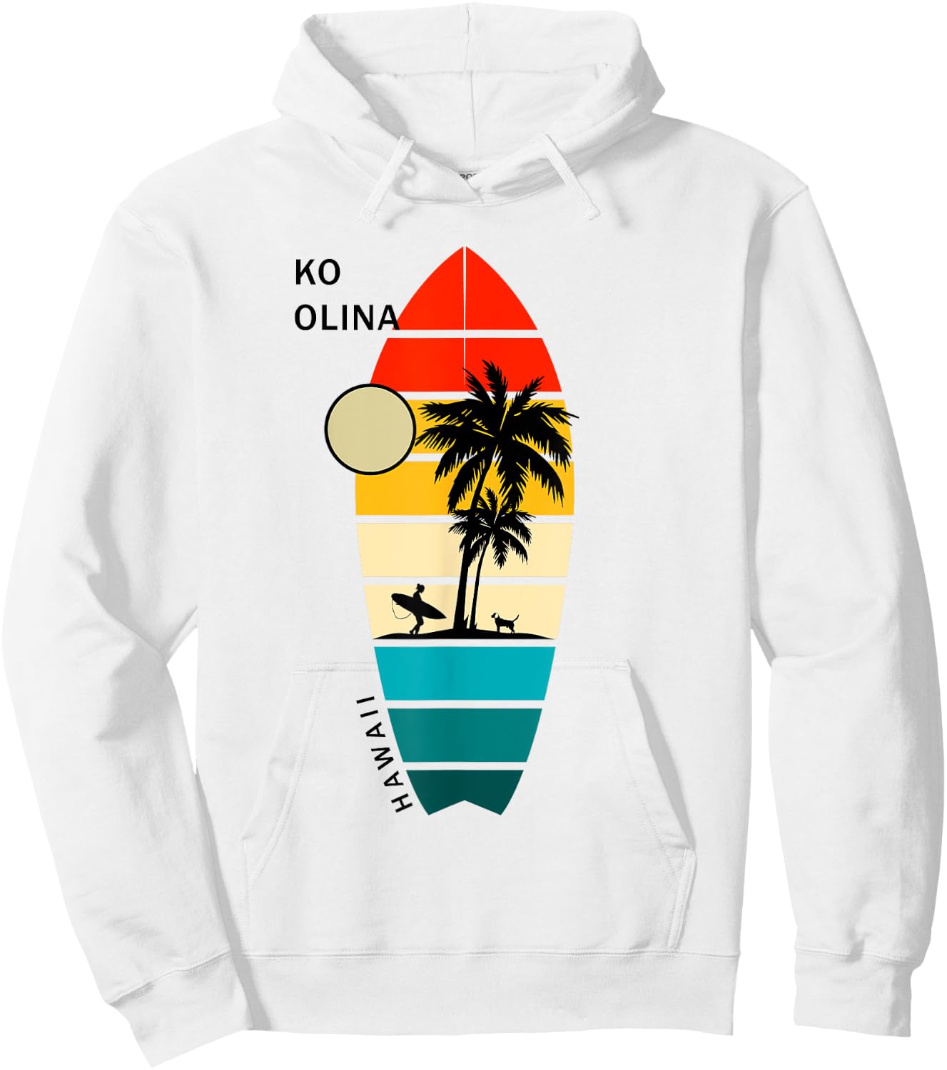 Retro Hawaii Ko Olina Surfboarders Surfers Hoodie - Hoodie | White