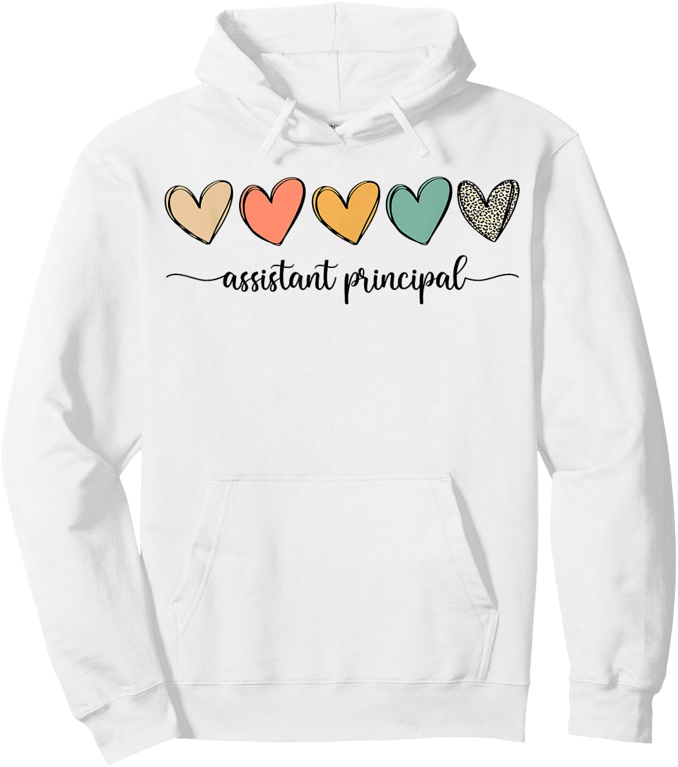 Cute Assistant Principal Shirt Leopard Boho Hearts Hoodie - Hoodie | White