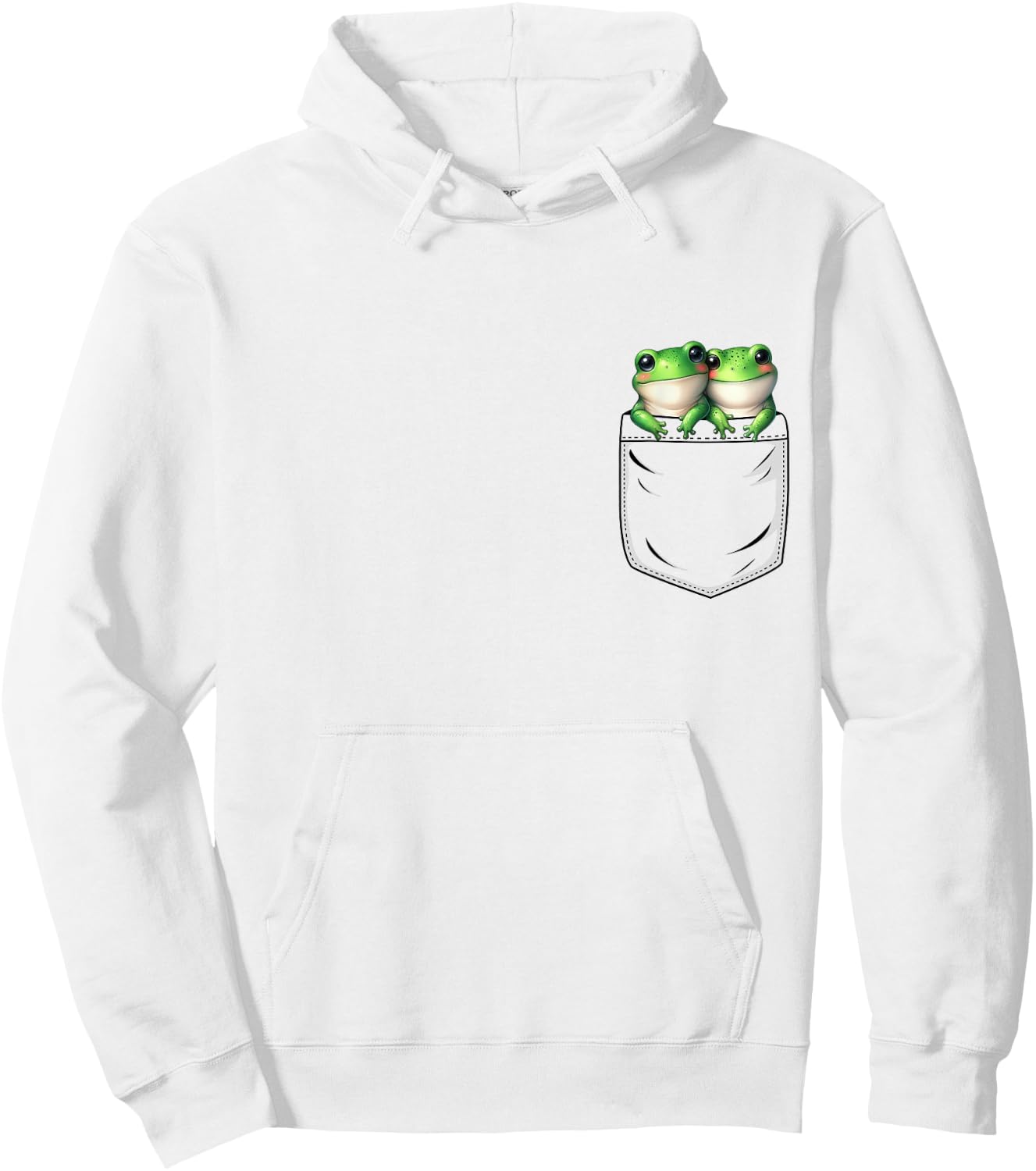 Frog Lovers Cute Funny Frog In Pocket , Small, Grey Hoodie - Hoodie | White