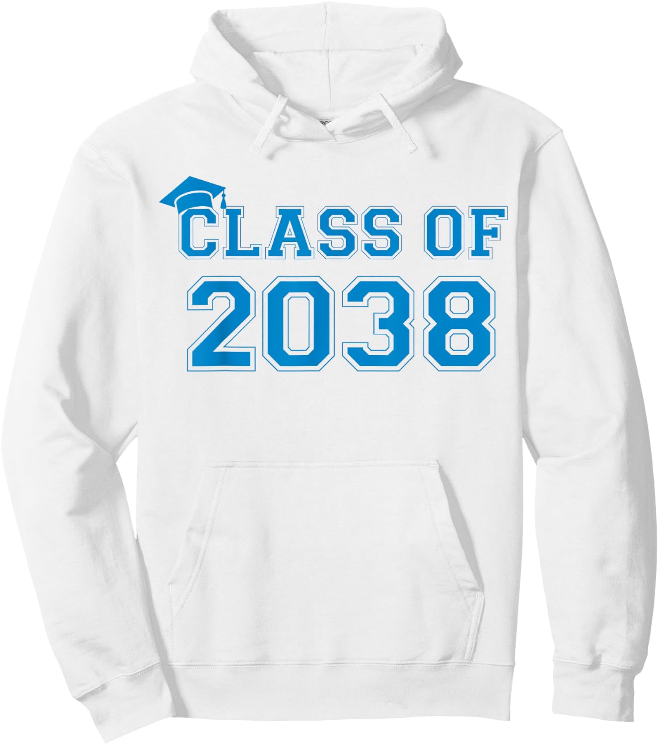 Class Of 2038 Handprint Pre-K Blue Kids 2038 Graduation Boys Hoodie - Hoodie | White