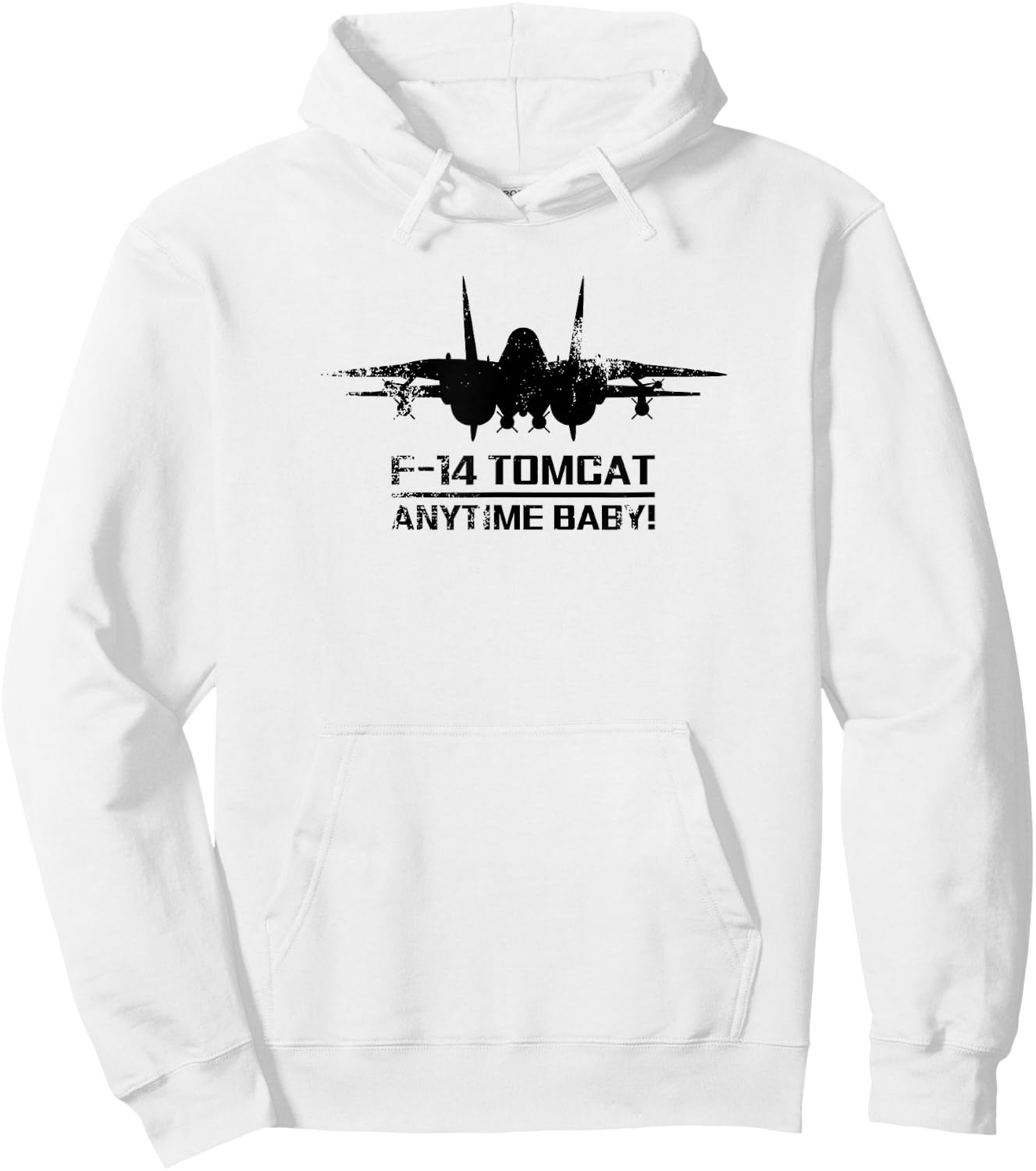 Jeff Hobrath F-14 Tomcat Military Fighter Jet Distressed Modern - -Baby - Grey - Small Hoodie - Hoodie | White