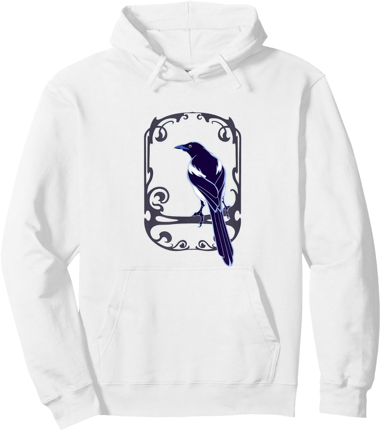 Gothic and Nouveau style Magpie bird, for ornithology lovers Hoodie - Hoodie | White