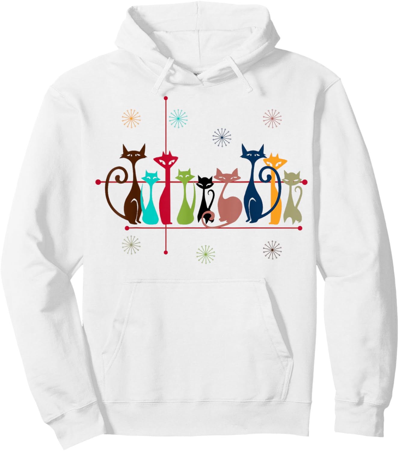 Vintage Retro Cat Gifts: 50s 60s Style Cat Dad & Mom Hoodie - Hoodie | White