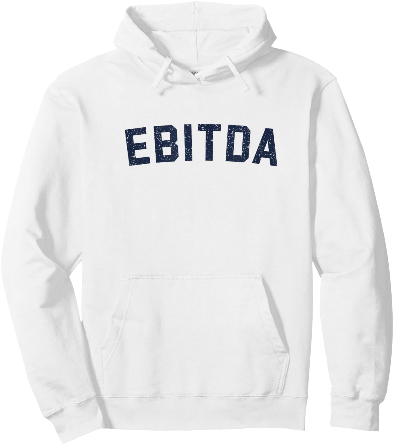 EBITDA Box Letter Adult Cotton Hoodie - Hoodie | White