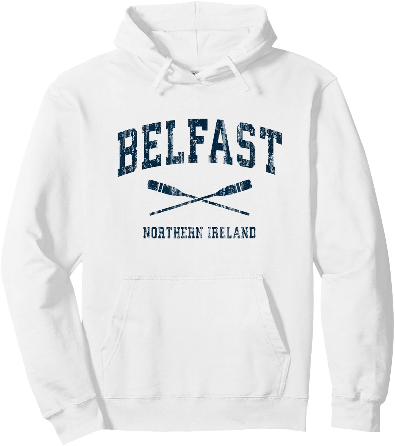 Belfast Northern Ireland Vintage Nautical Paddles Sports Oar Hoodie - Hoodie | White