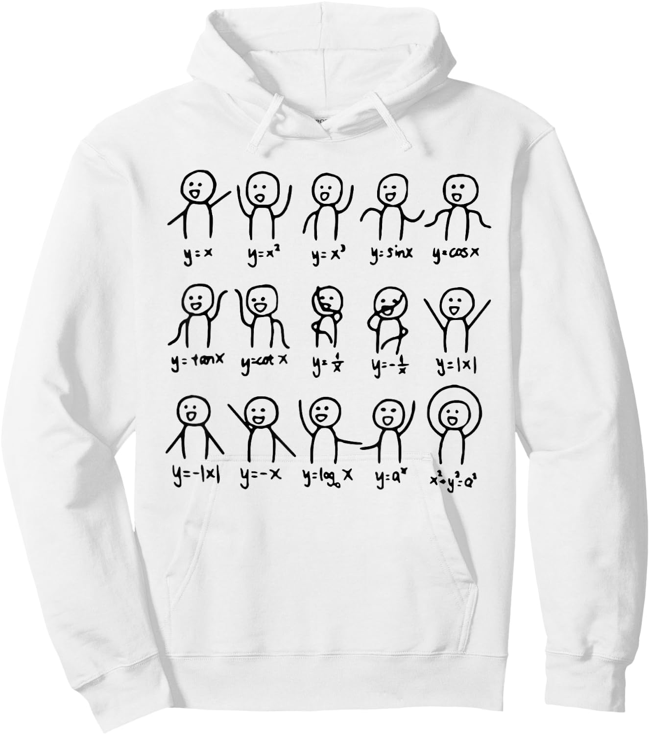 Math Stick Figures Funny Math Teacher Lover Women Men Kids Hoodie - Hoodie | White