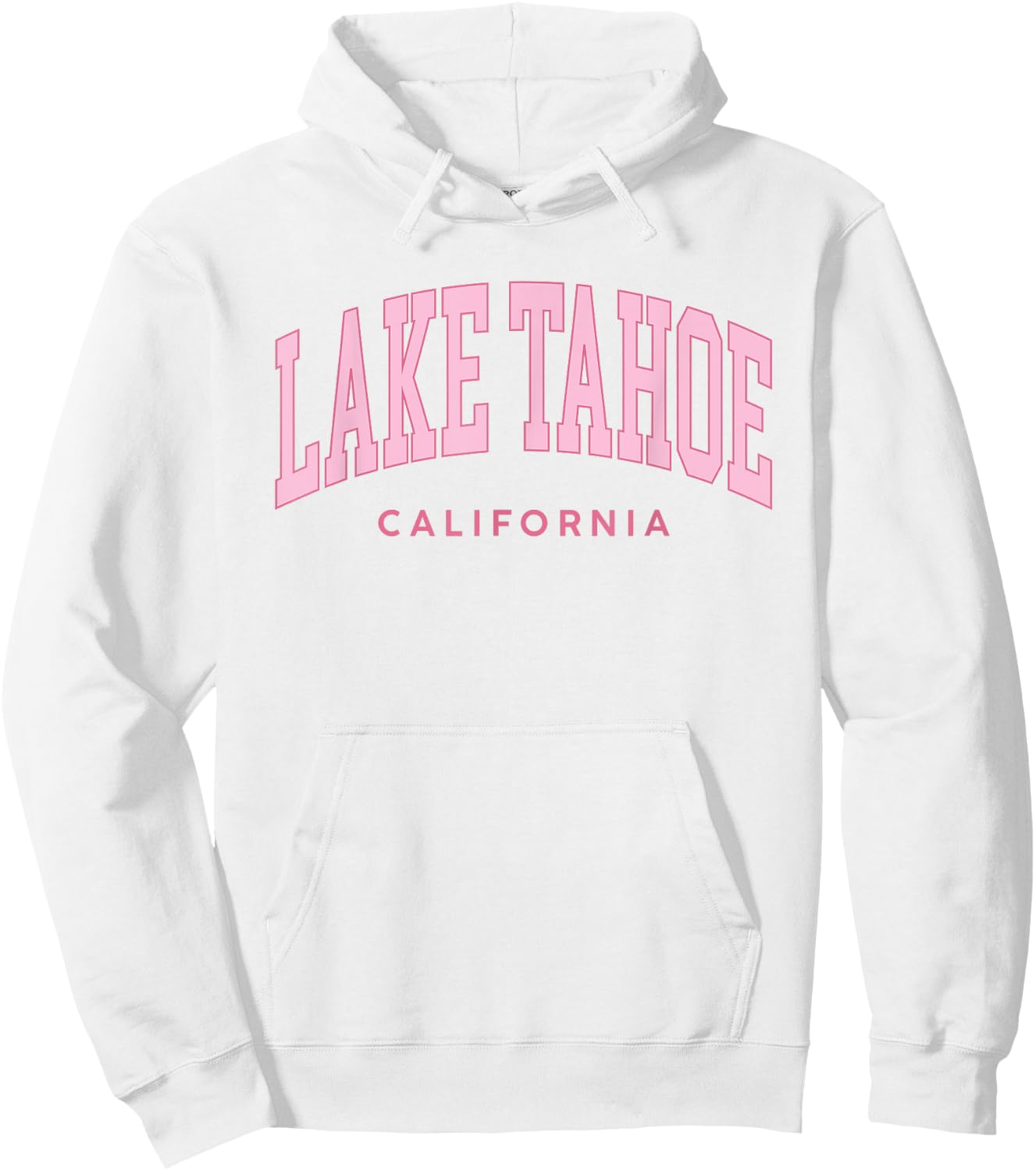 Lake Tahoe California Pink Retro Preppy Throwback Hoodie - Hoodie | White