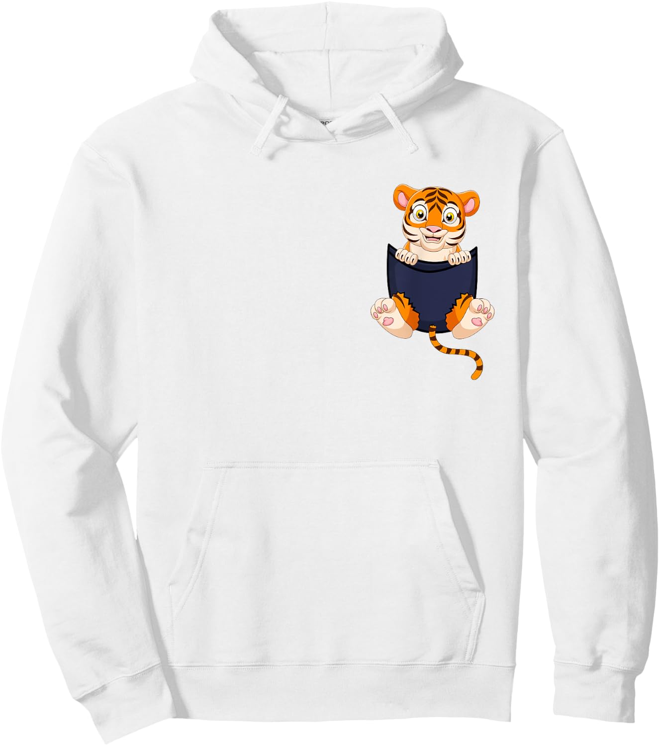Cute Baby Tiger Pocket Shirt for Kids Tiger Cub Hoodie - Hoodie | White