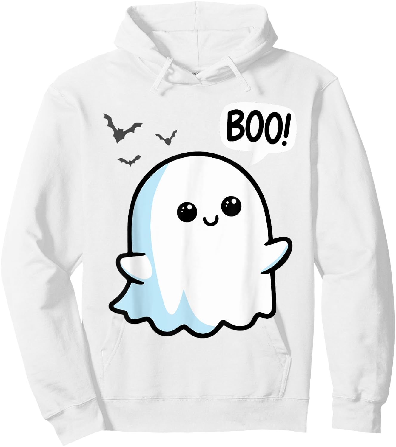 Ghost Saying Boo Spooky Halloween Cute toddler boys girls Hoodie - Hoodie | White