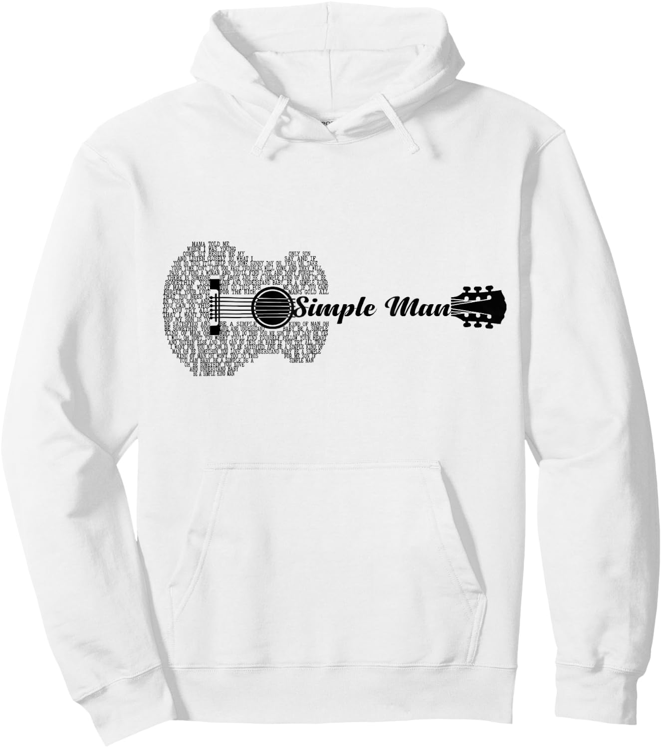 Simple Man Music Guitar L:over Guitar Shape Hoodie - Hoodie | White
