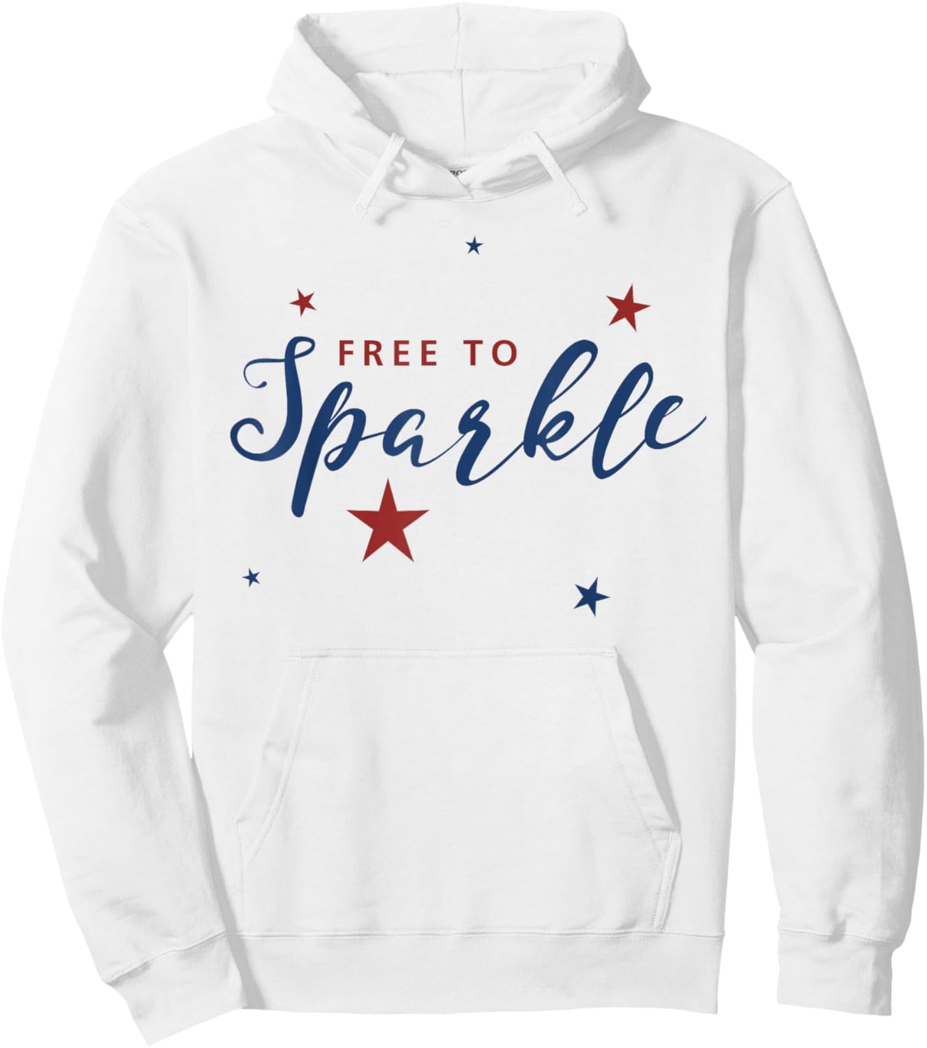 Free to Sparkle Shirt, Star America 4th of July USA Gift Hoodie - Hoodie | White