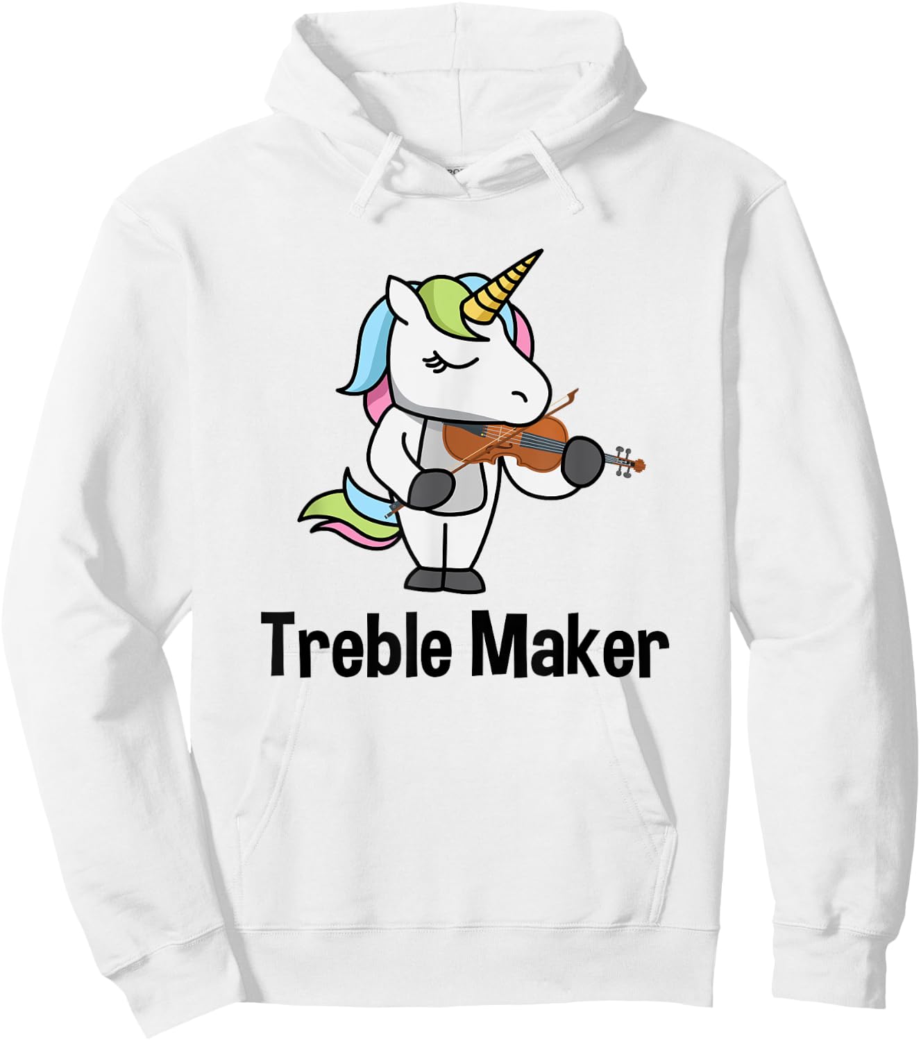 Violin Shirt for Girls - Treble Maker Unicorn Violinist Hoodie - Hoodie | White