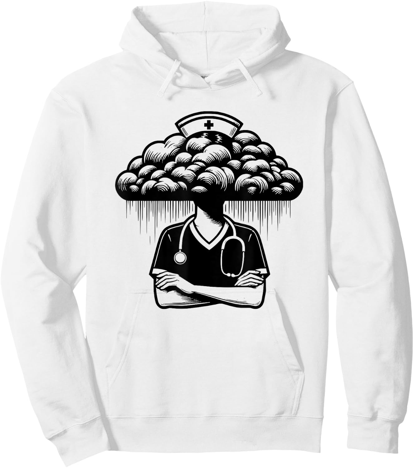 Medical School Nurse Nursing Black Cloud Hoodie - Hoodie | White