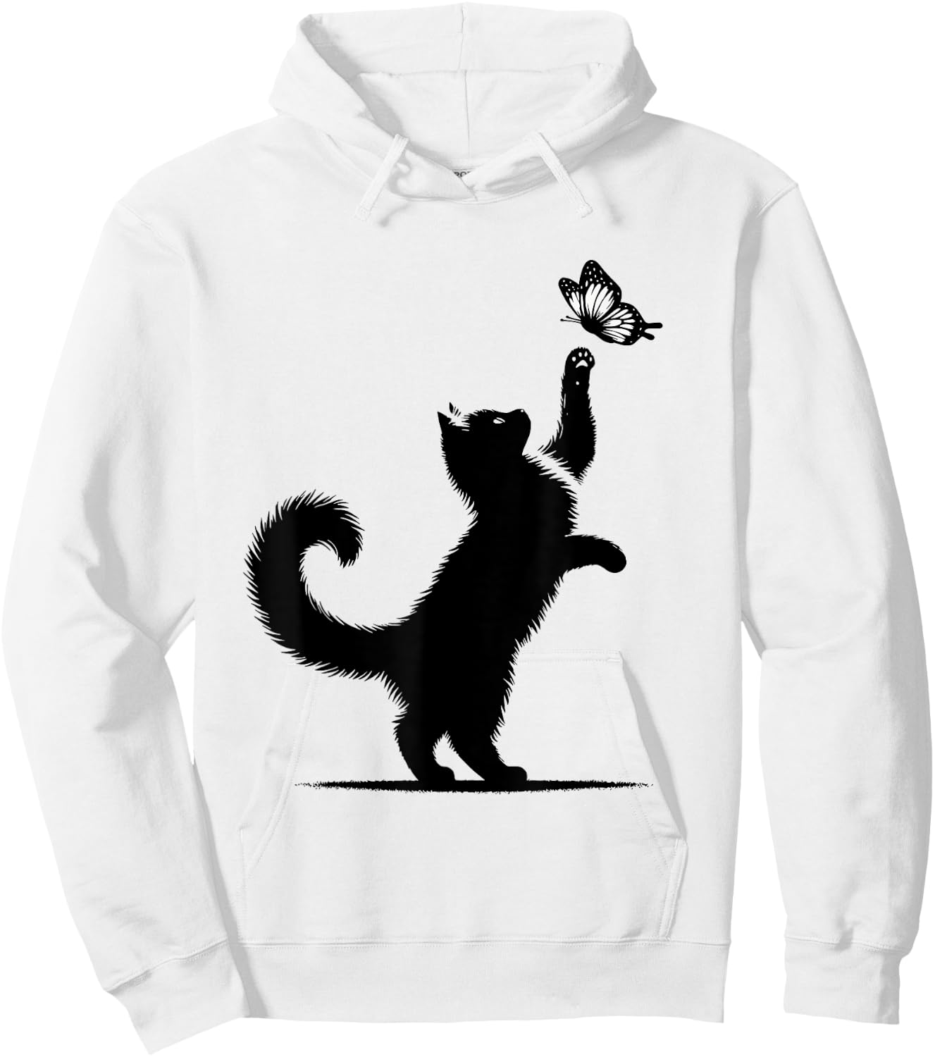 Cat Butterfly Cat Mom Girls Kitten Cat Lover Hoodie - Hoodie | White