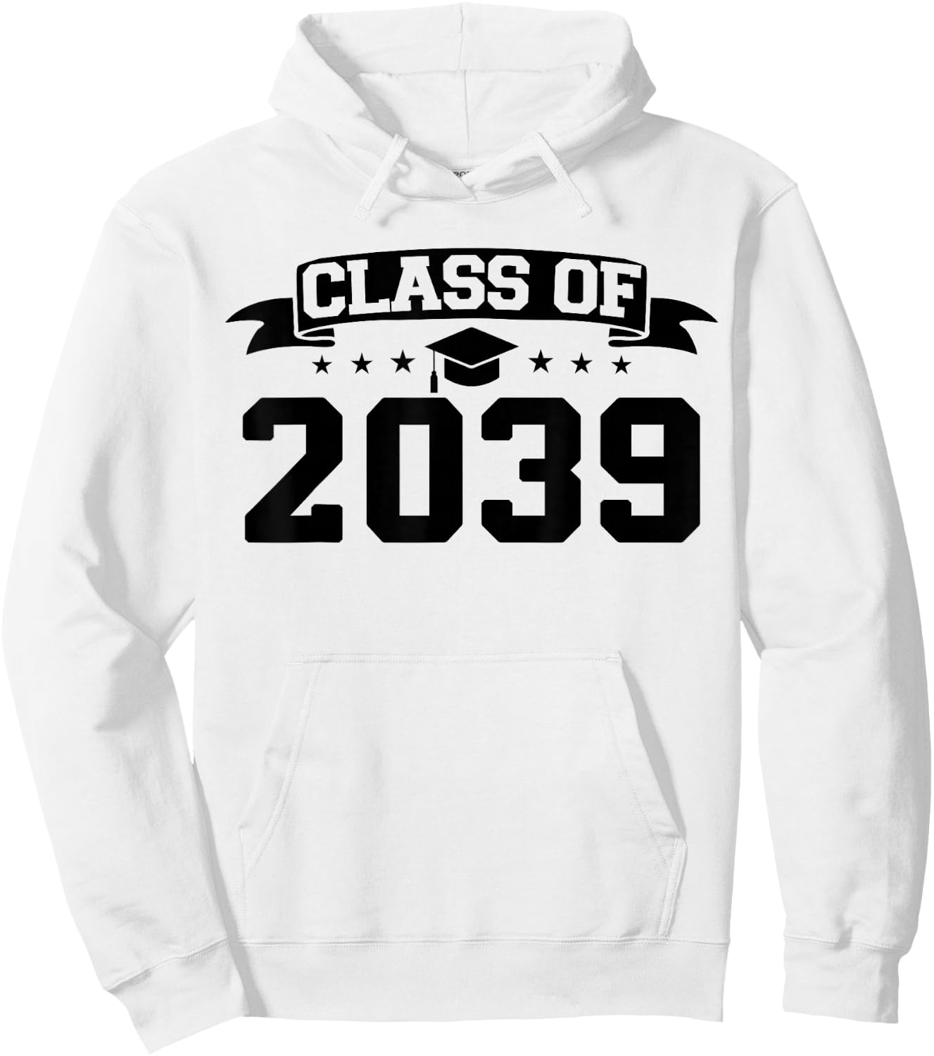Class of 2039 Grow With Me Graduation Handprint On Back Hoodie - Hoodie | White