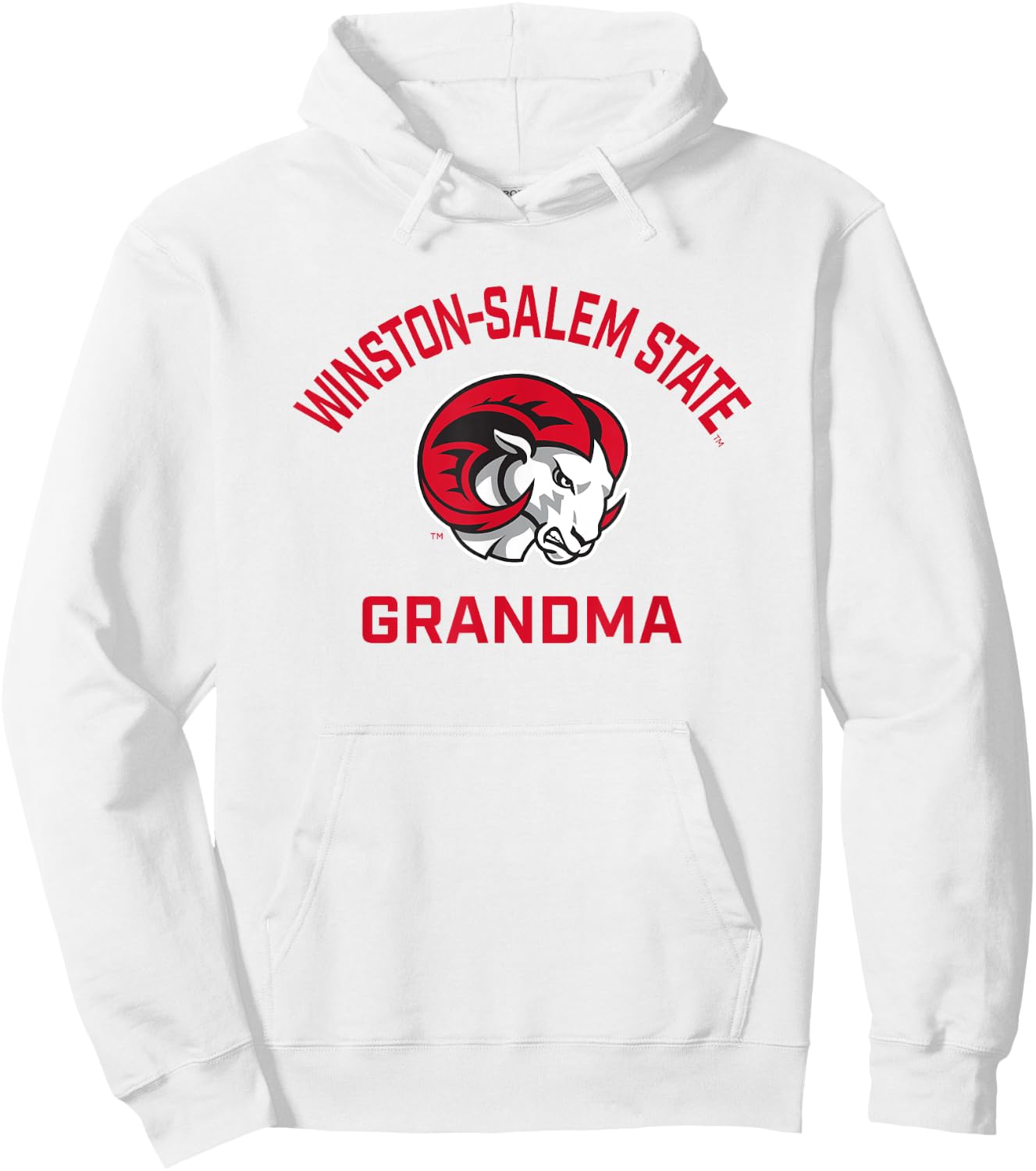 Winston-Salem State University WSSU Rams Arched Grandma Hoodie - Hoodie | White