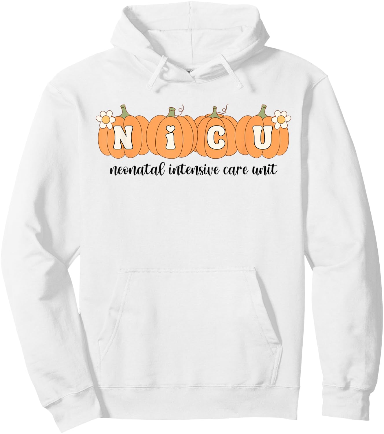 NICU Nurse Halloween Pumpkins Neonatal Intensive Care Unit Hoodie - Hoodie | White
