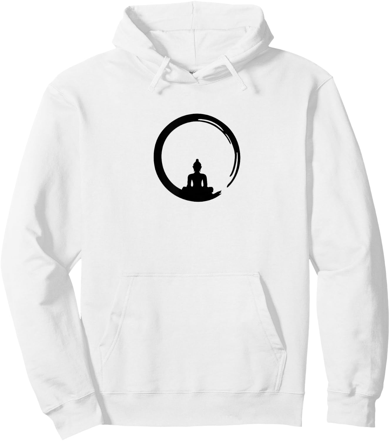 Enso, Zen, Circle, Buddha Meditation Japan Calligraphy Yoga Hoodie - Hoodie | White