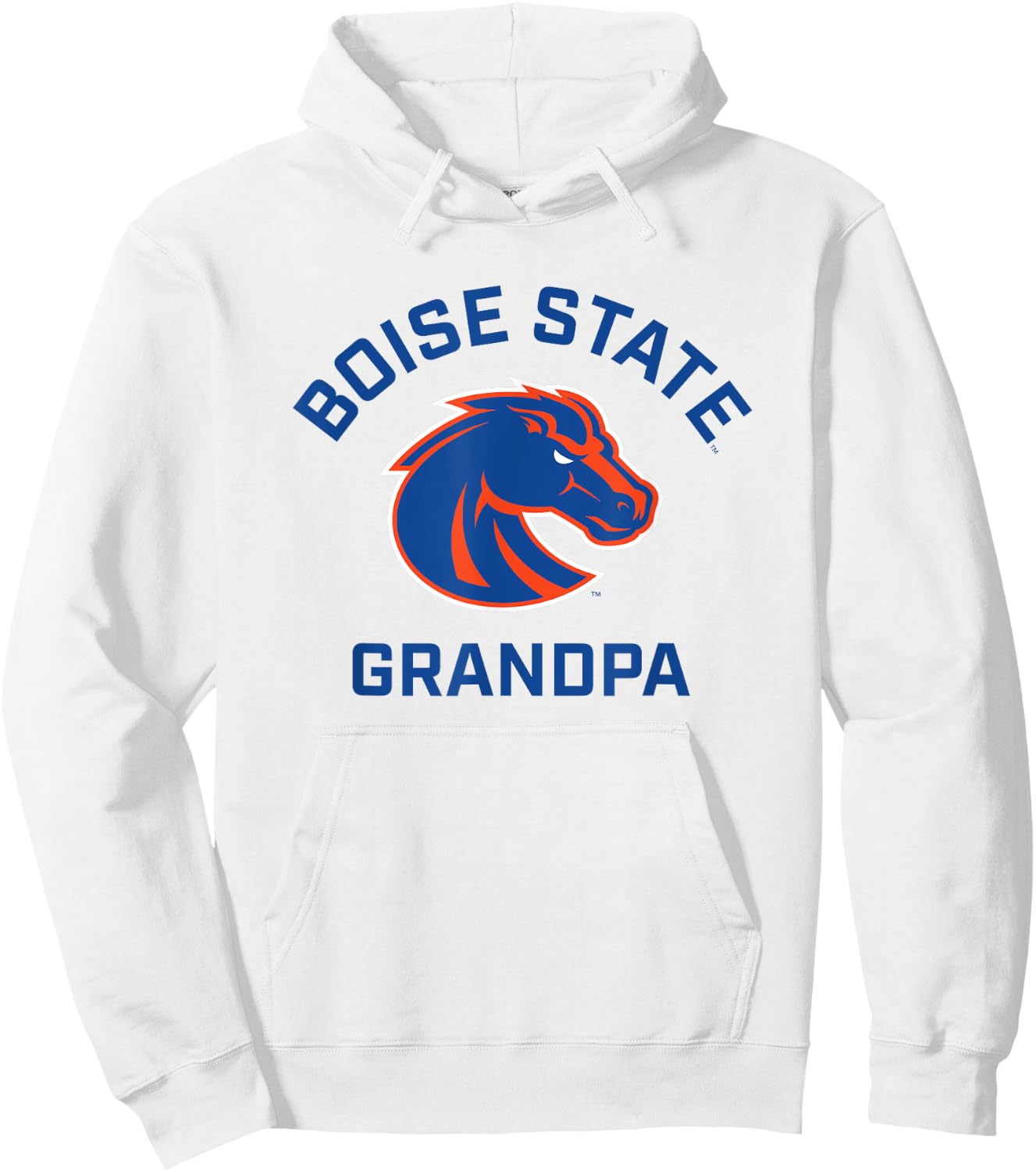 Boise State University BSU Broncos Arched Grandpa Hoodie - Hoodie | White