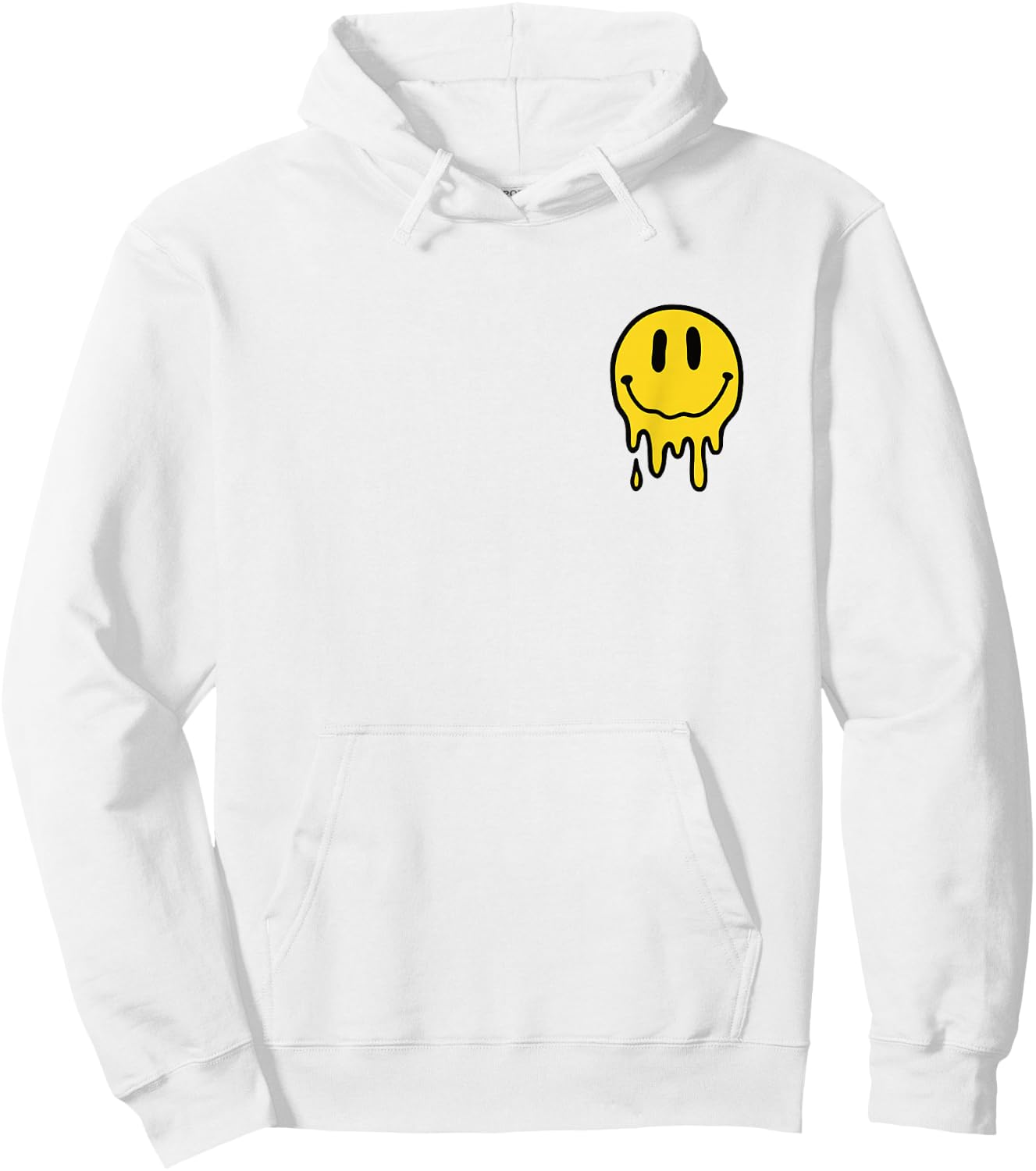 Melting Yellow Smile Face Melted Dripping Happy Face Kids Hoodie - Hoodie | White