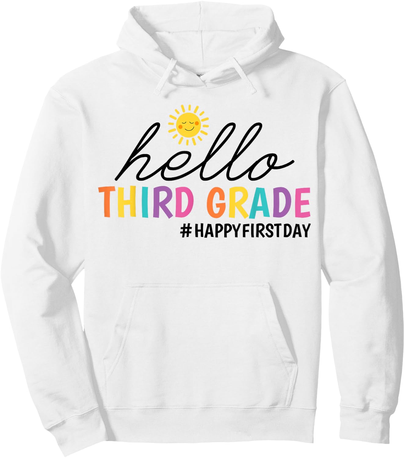 Hello Third Grade Teacher Kids Girl 3rd Grade Back to School Hoodie - Hoodie | White