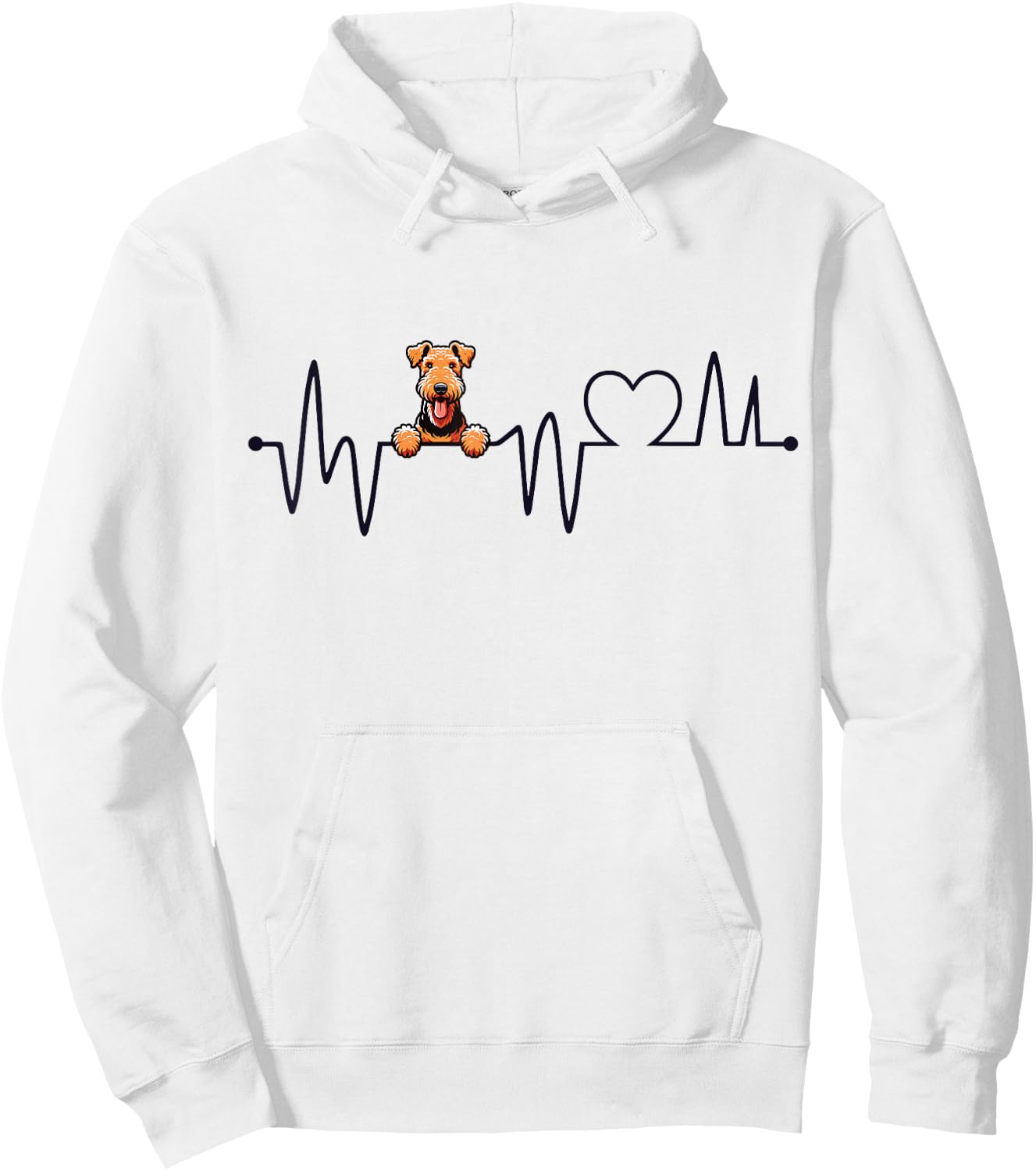 Airedale Terrier Heartbeat - Men Women Kids Airedale Lover Hoodie - Hoodie | White