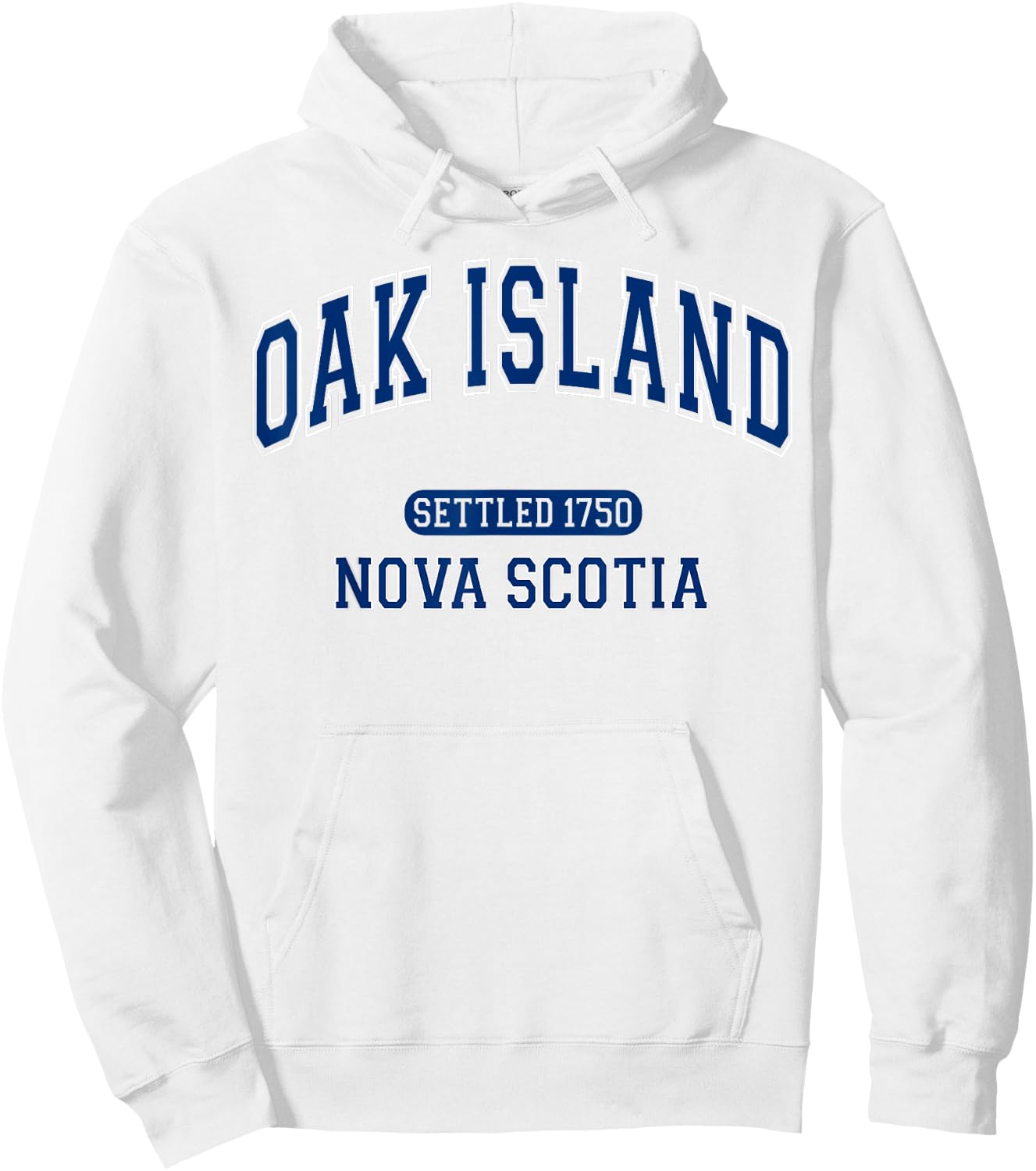 Oak Island Nova Scotia Settled 1750 Sports Vintage Blue Hoodie - Hoodie | White