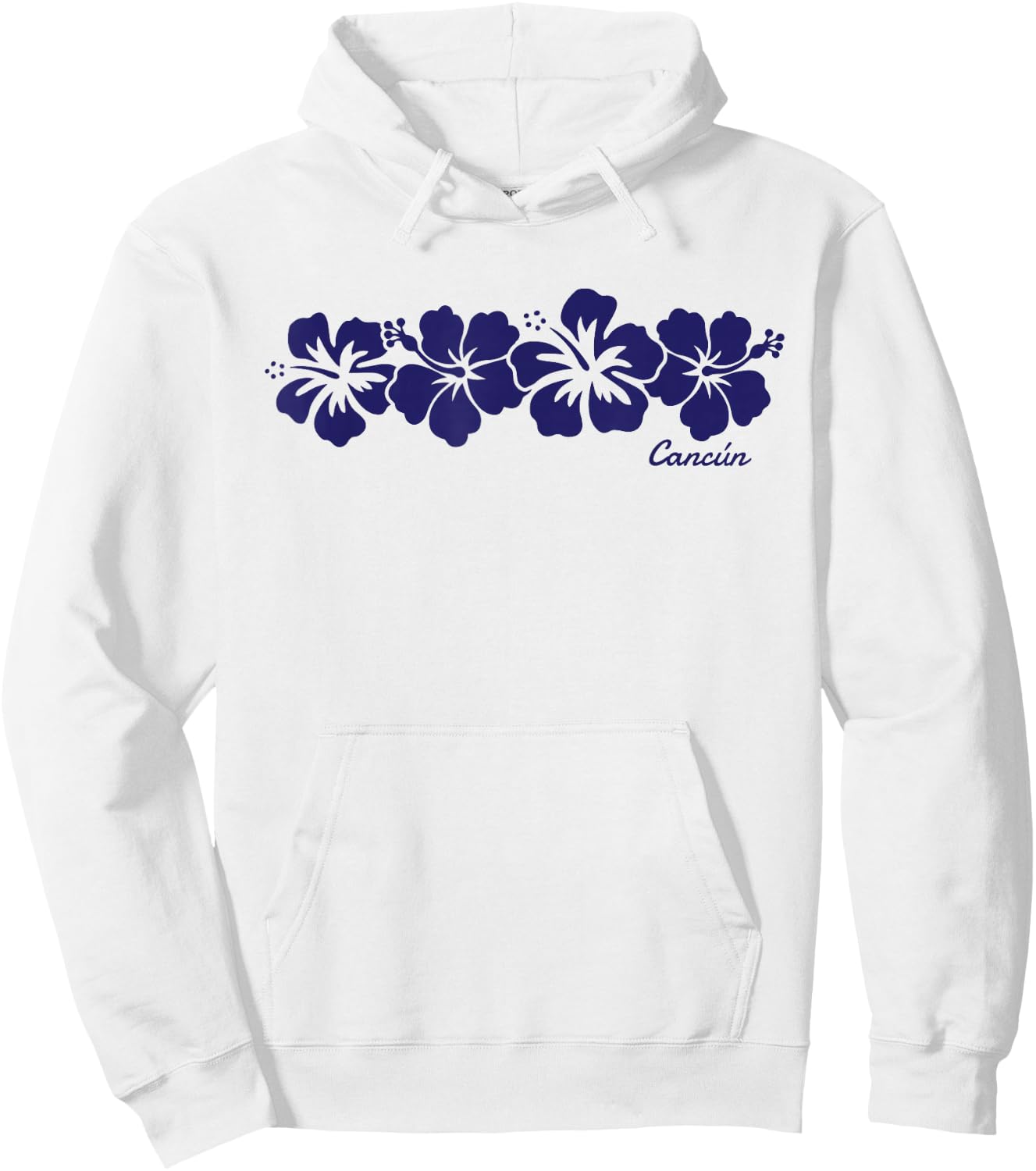 Cancun Mexico Hibiscus Flower Boys Girls Vacation Souvenir Hoodie - Hoodie | White