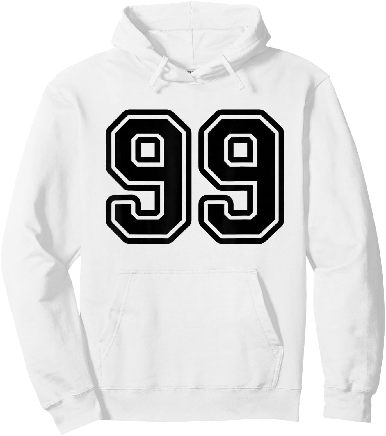 Black Sports Team Number 99 Hoodie - Hoodie | White