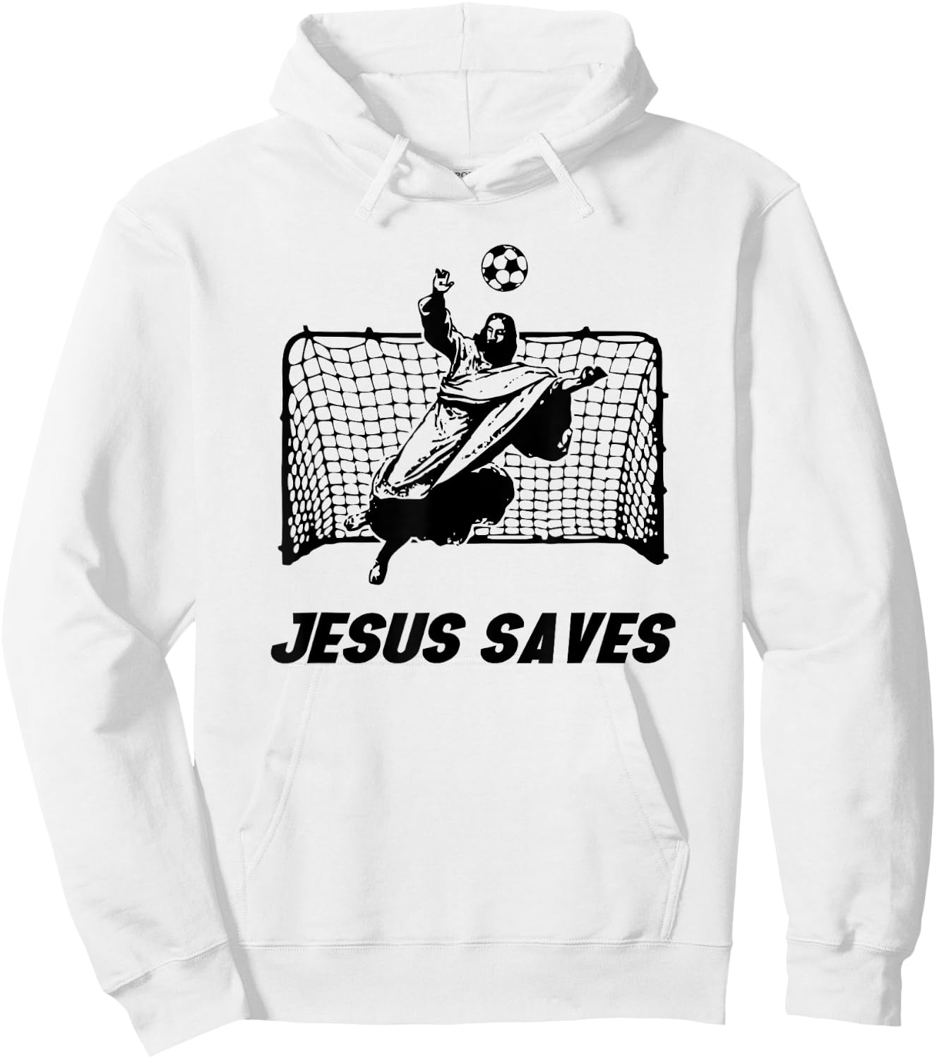 Jesus Saves Jesus Saved Soccer Goal goalie Hoodie - Hoodie | White
