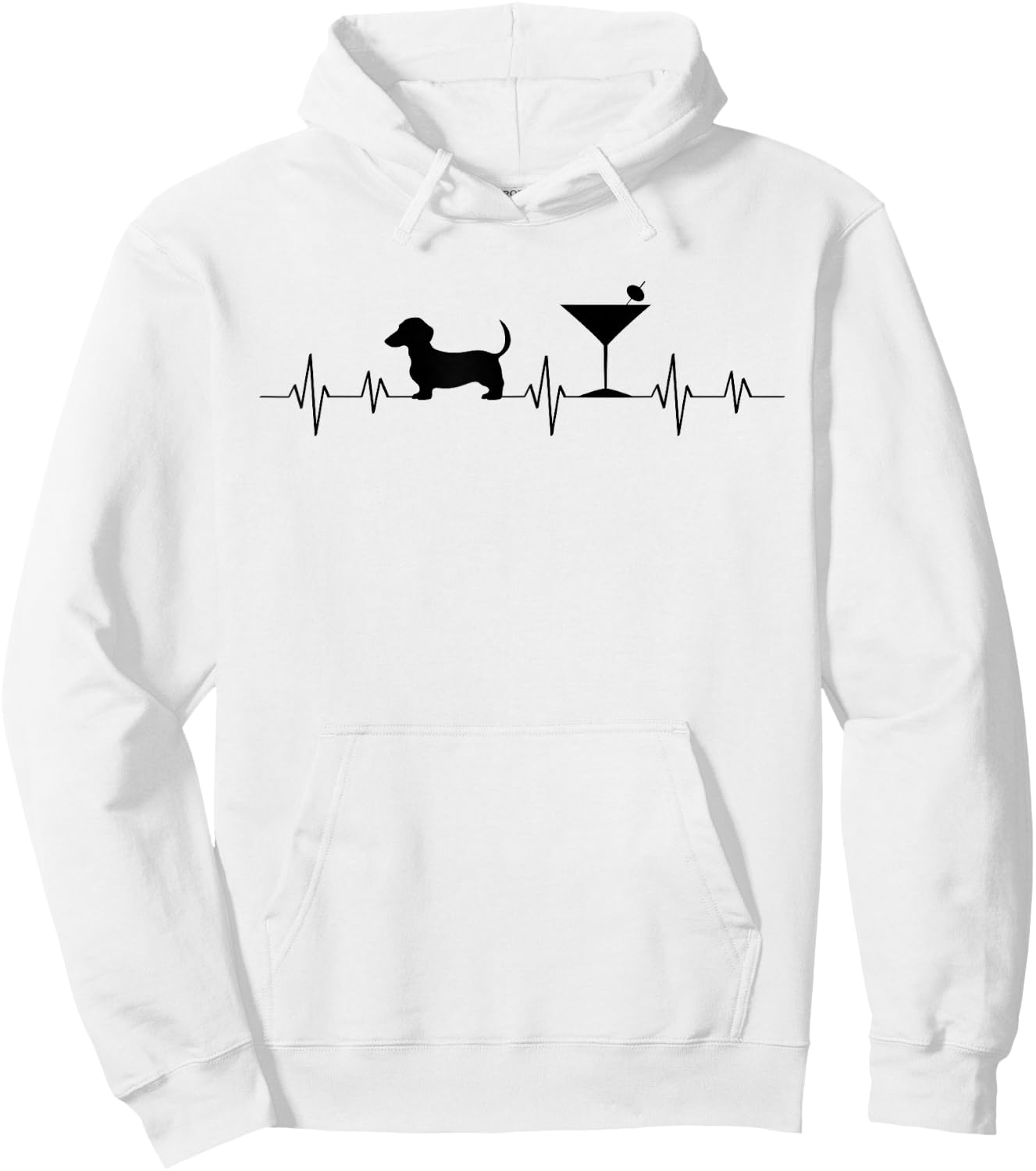 Weenies Martinis EKG Heartbeat Love Vintage Dachshund Hoodie - Hoodie | White