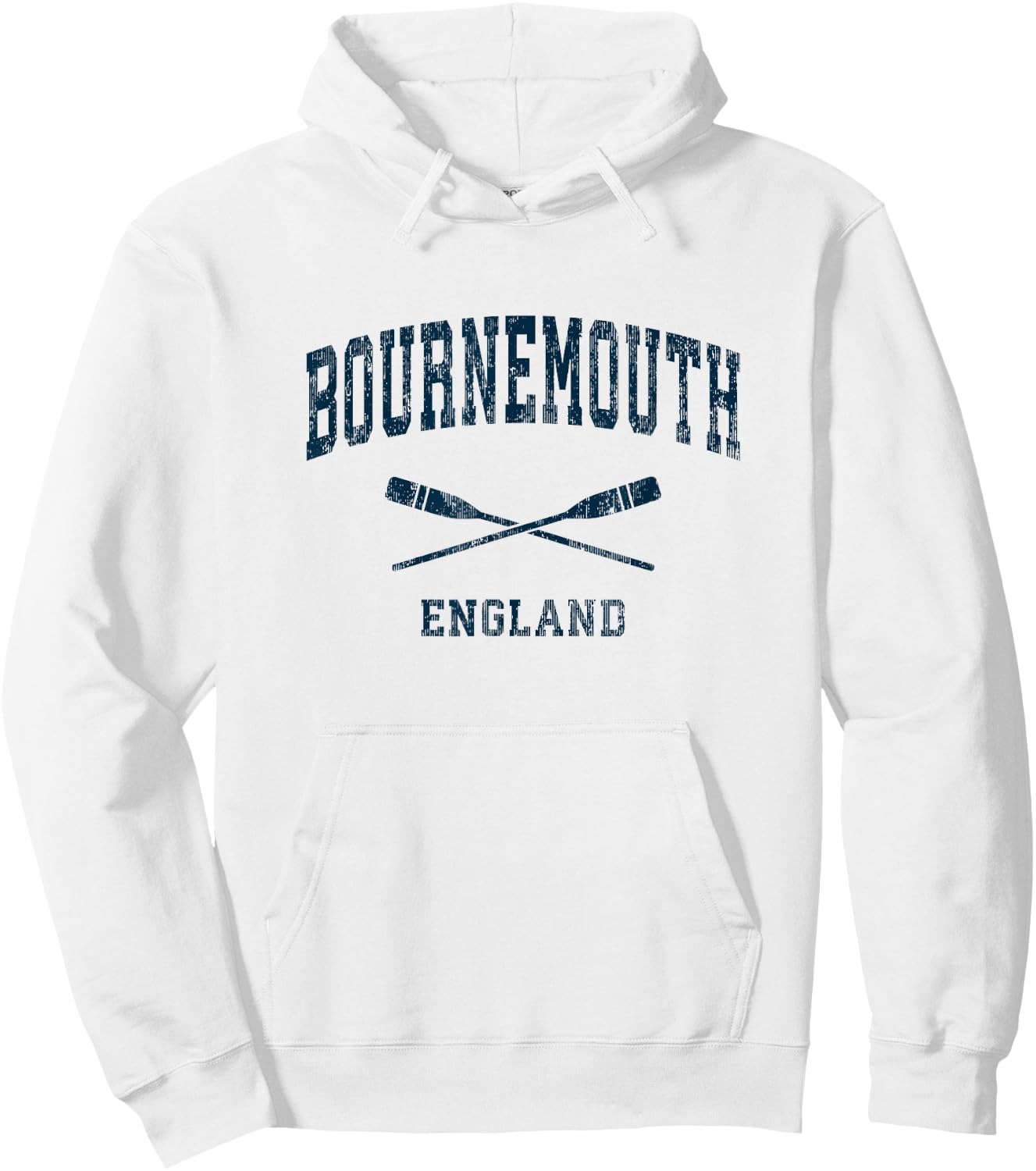 Bournemouth England Vintage Nautical Paddles Sports Oars Hoodie - Hoodie | White