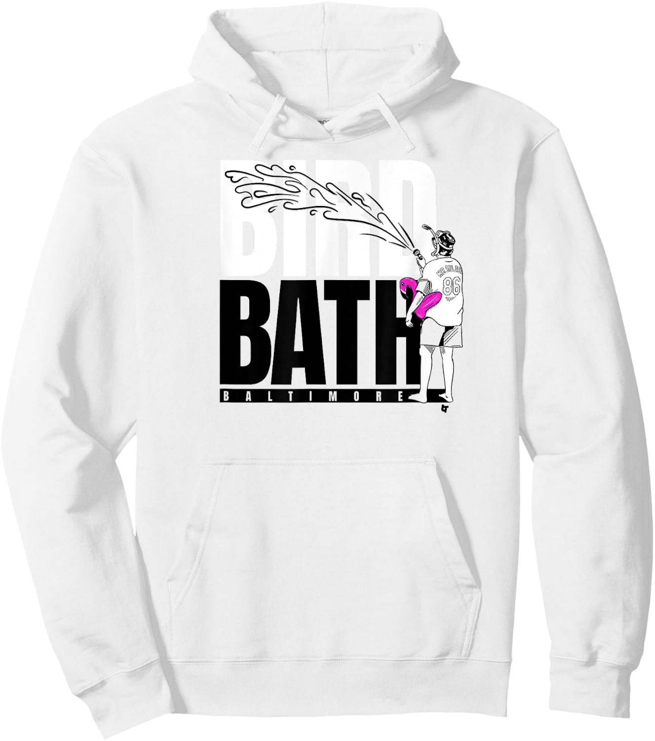 Baltimore Baseball: Mr. Splash Bird Bath Hoodie - Hoodie | White