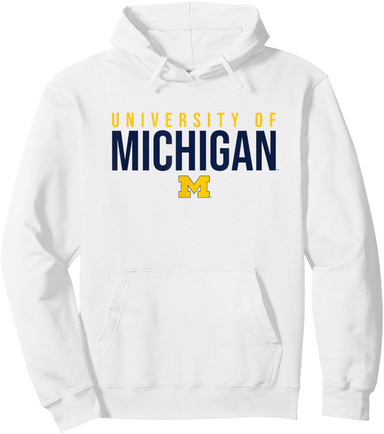 University of Michigan Wolverines U of M Stacked Hoodie - Hoodie | White