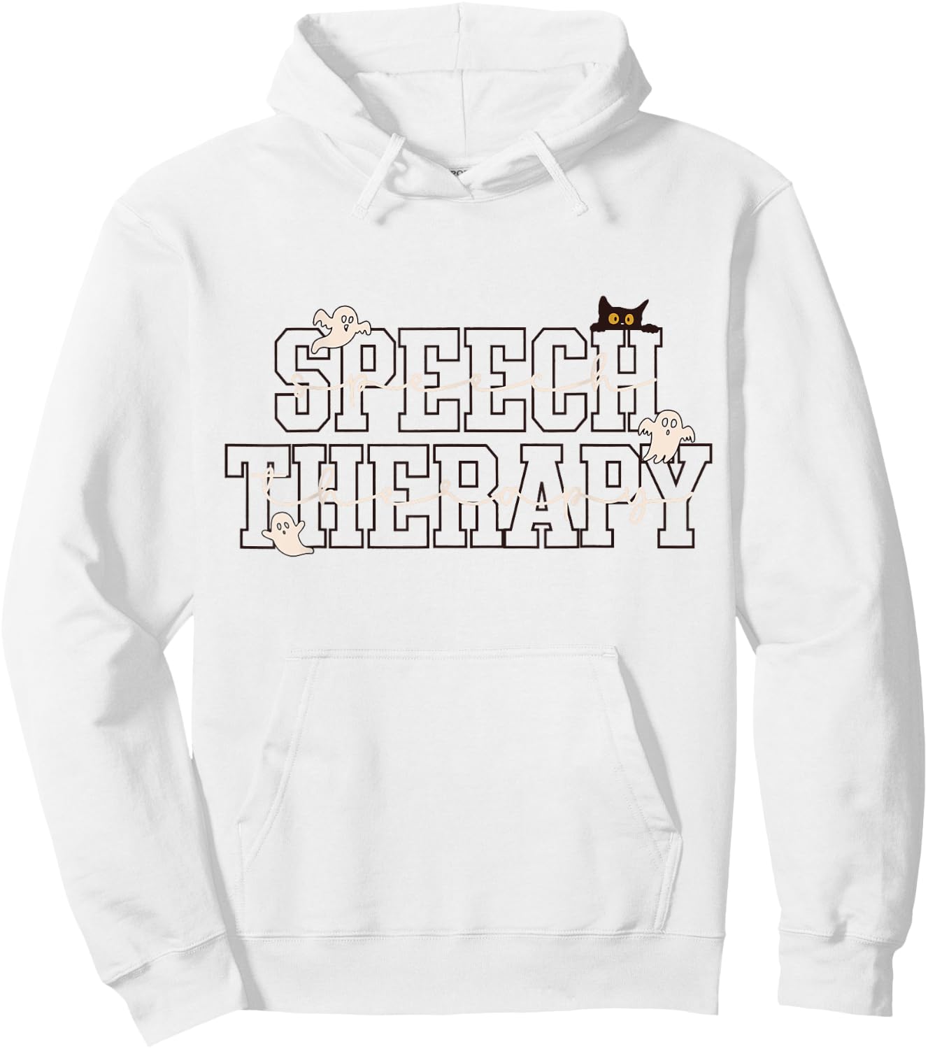 Speech Therapy SLP Ghost Speech Therapy Halloween Hoodie - Hoodie | White