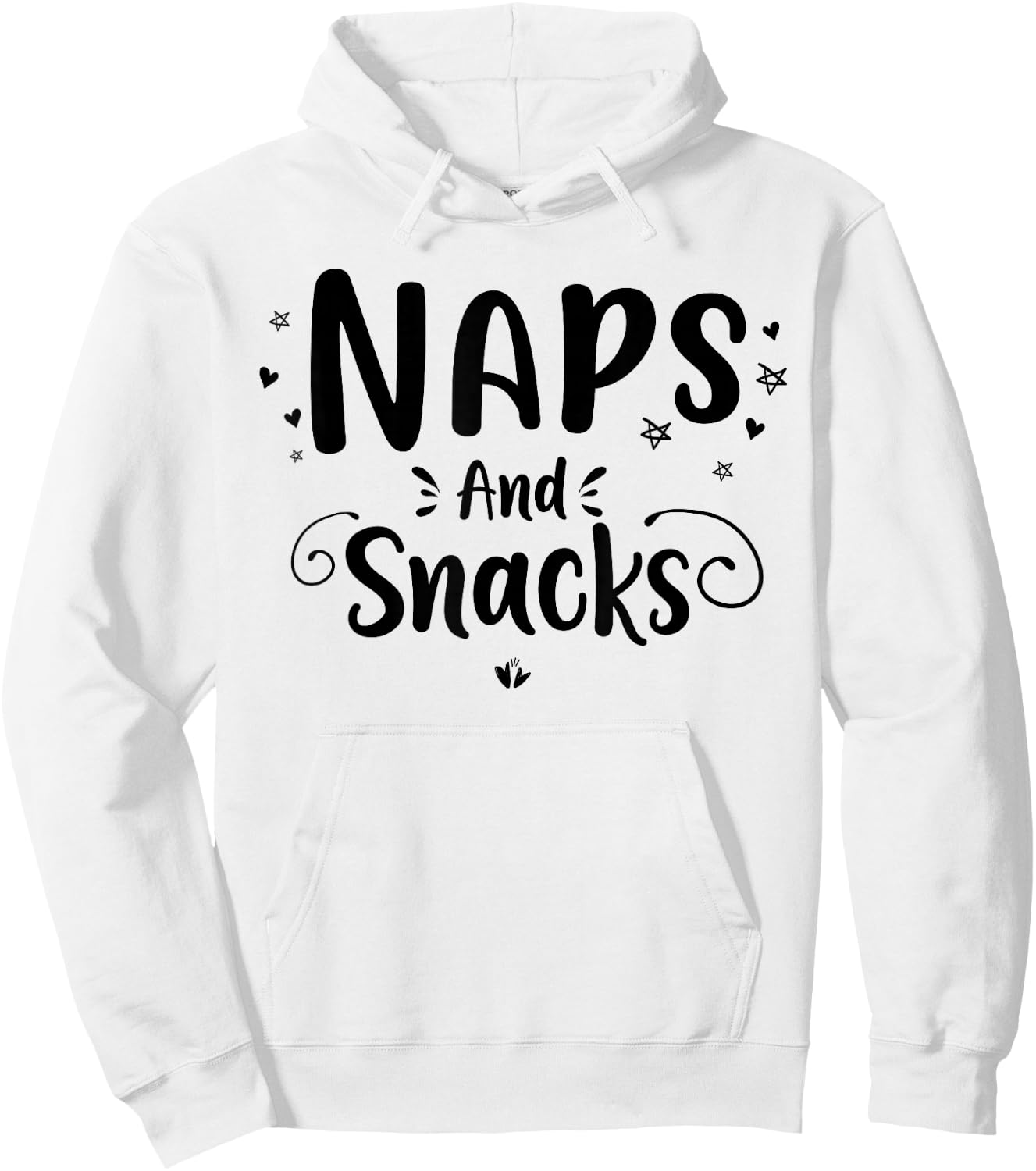 Naps And Snacks, Funny Naps & Snacks Foodie Saying Girls Hoodie - Hoodie | White