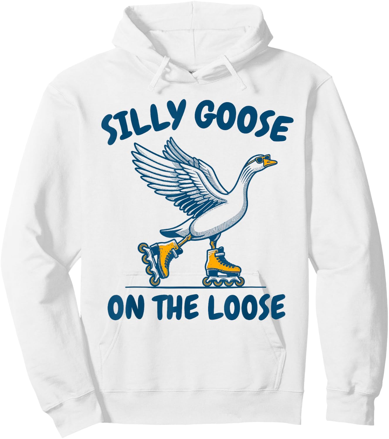 Funny Goose On The Escape Funny Animal Joke Retro Goose Hoodie - Hoodie | White