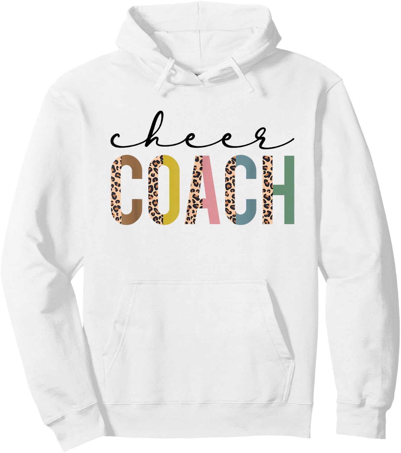 Cheer Coach Leopard Cheerleading Props Cute Cheer For Coach Hoodie - Hoodie | White