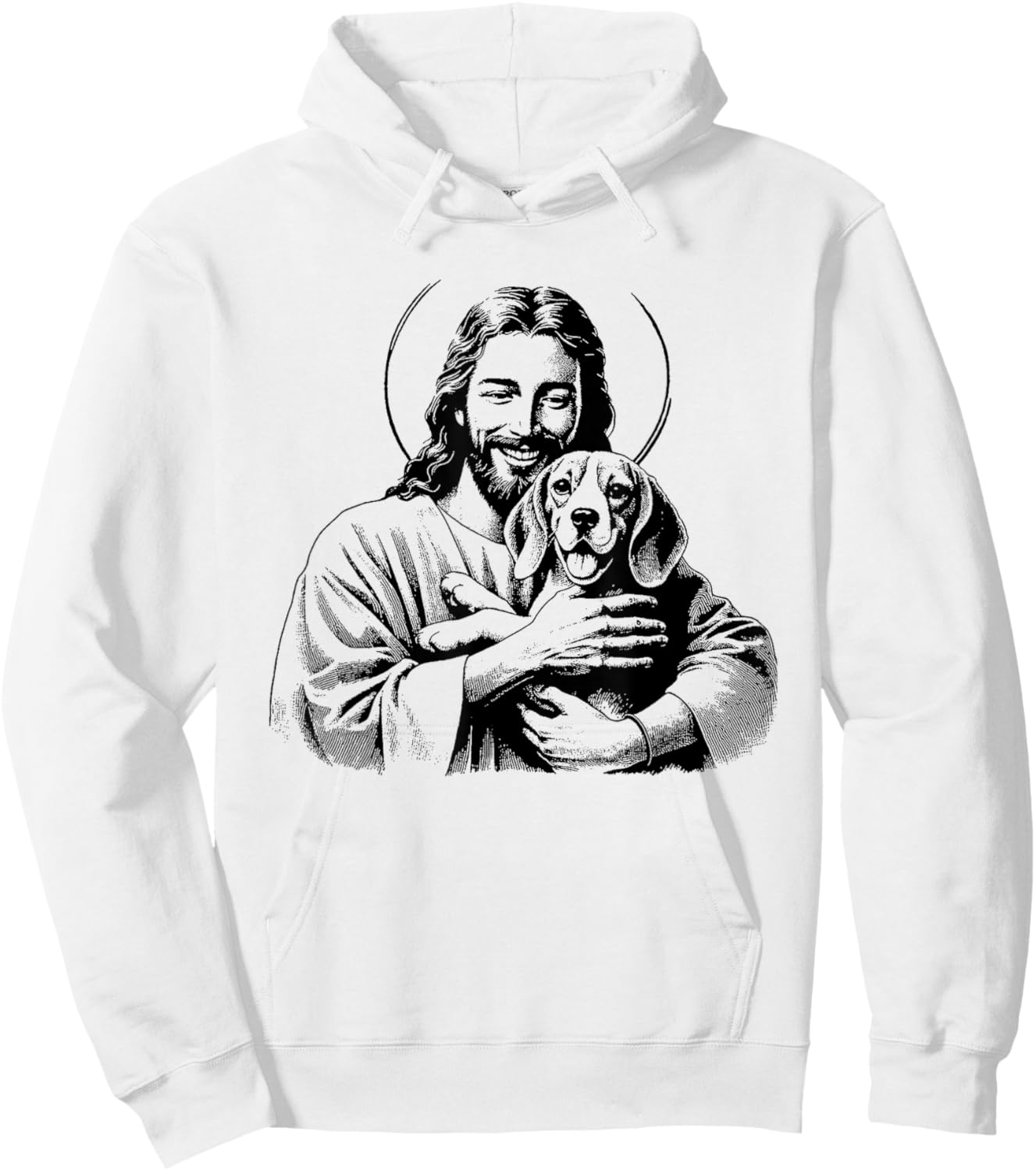 Jesus Beagle Dog - Funny Christian Religious Dog Lover Men Women Kids Hoodie - Hoodie | White