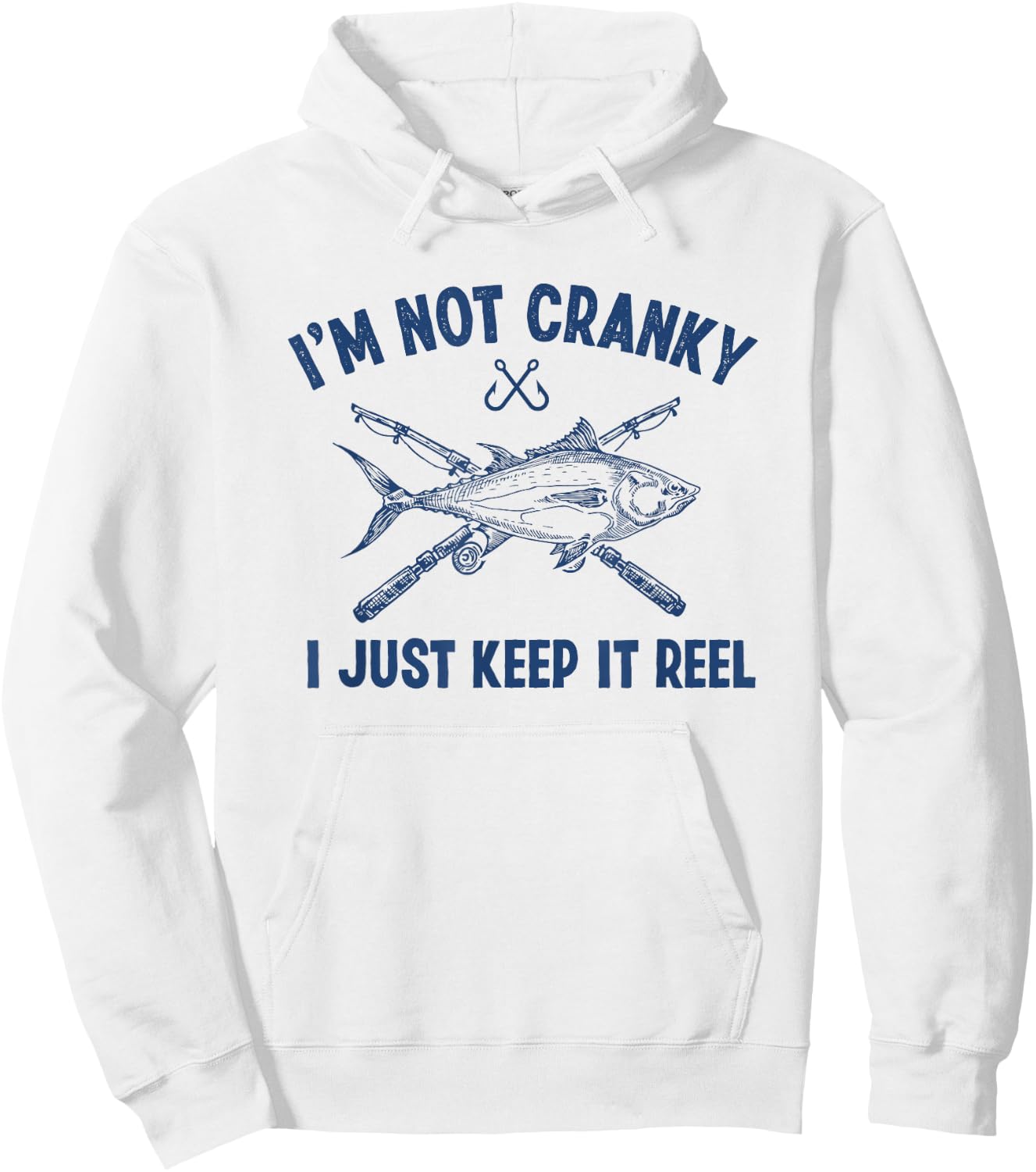 Fishtastic Funny Cranky Fishing Fisherman , Small, Grey Hoodie - Hoodie | White