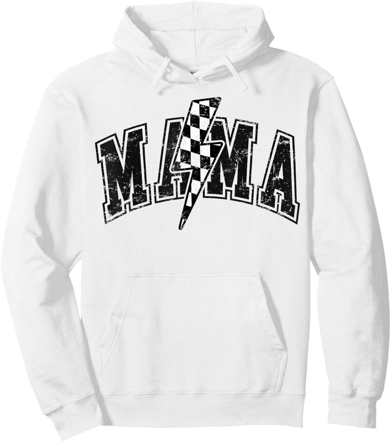 Mama Lightning Bolt Checkered Varsity For Mom Women Hoodie - Hoodie | White