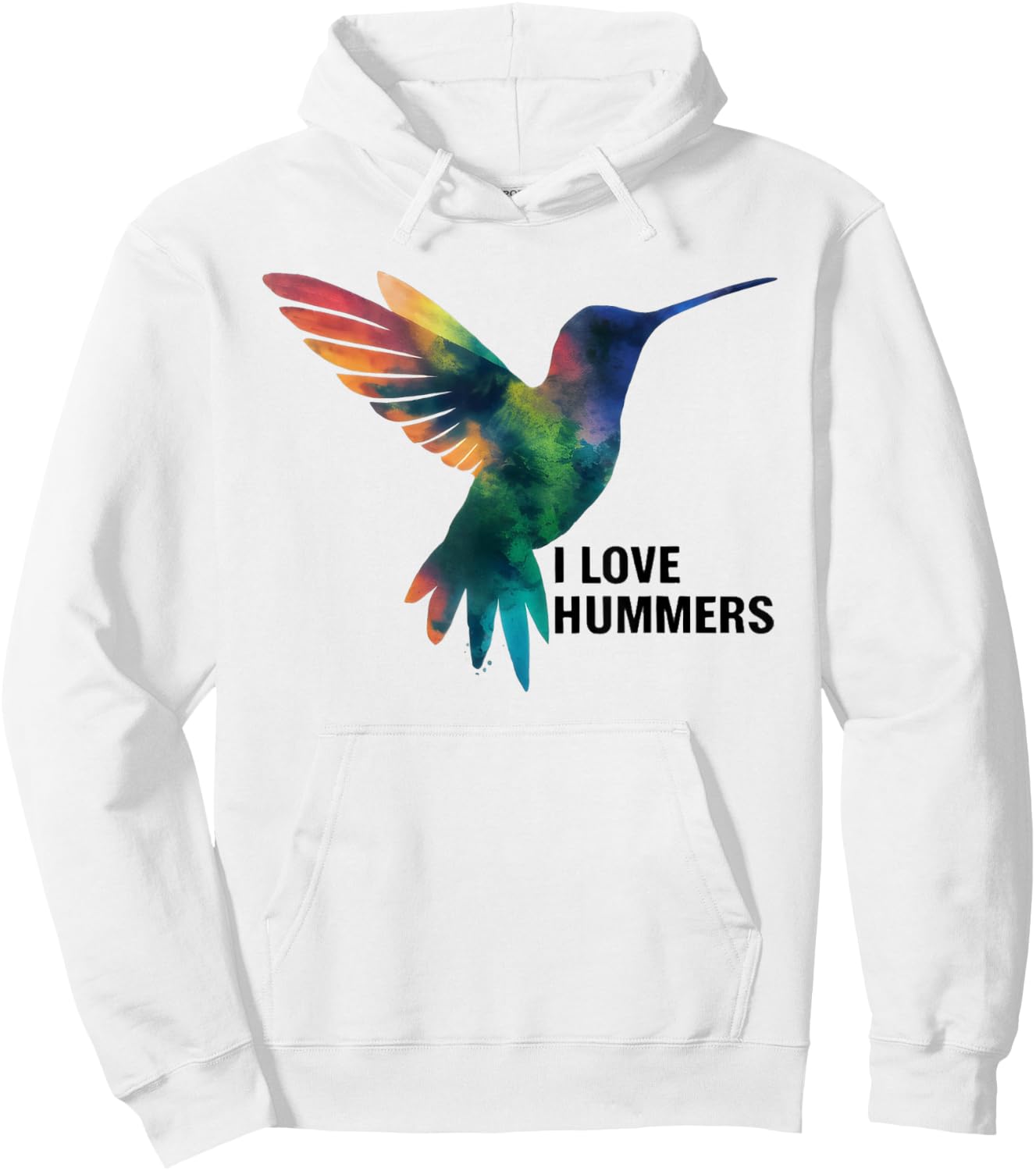 I Love Hummers bird Watercolor Stylized Colibri Hoodie - Hoodie | White