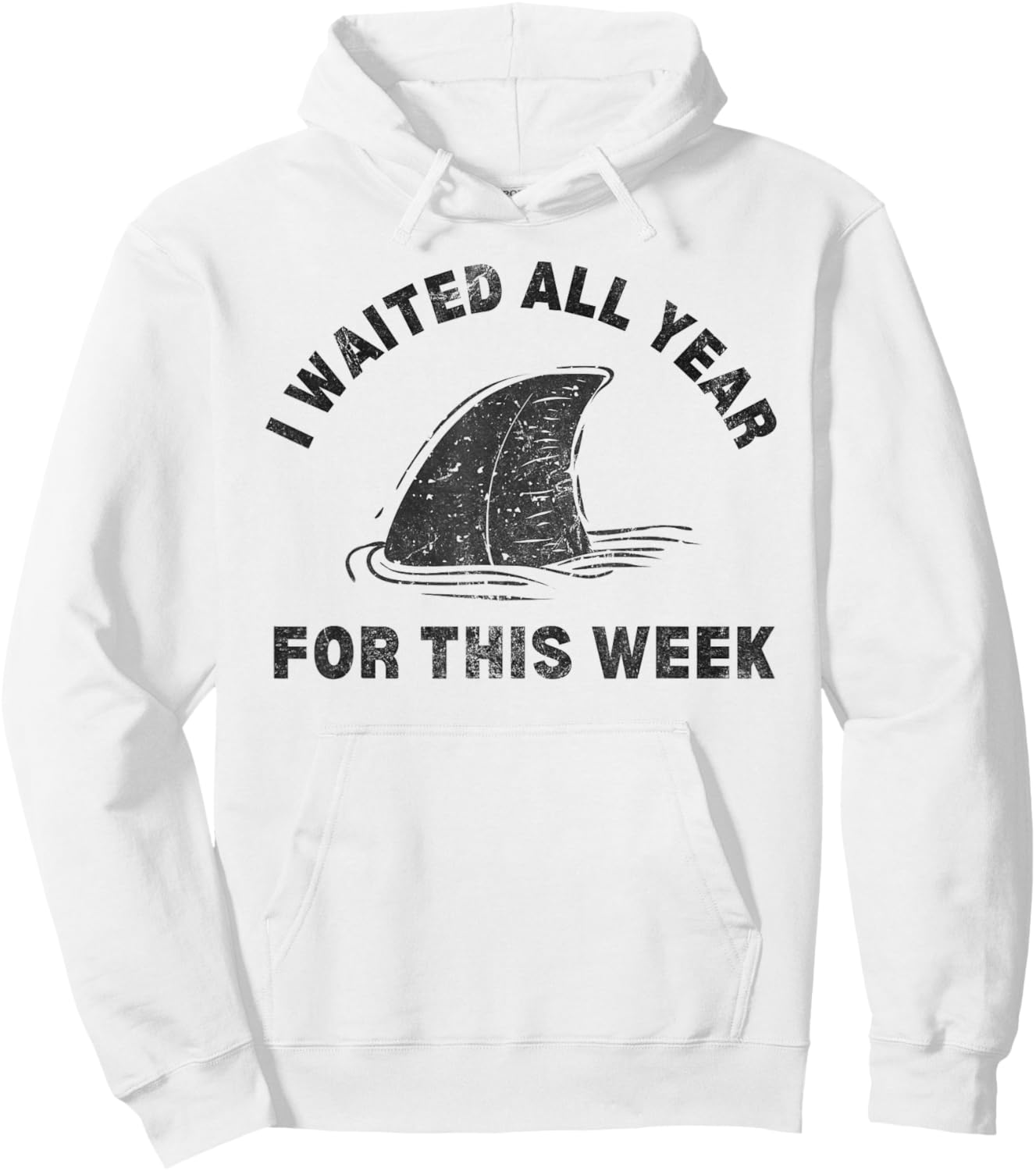I Waited All Year For This Week 2024 Funny Shark Lover Ocean Hoodie - Hoodie | White
