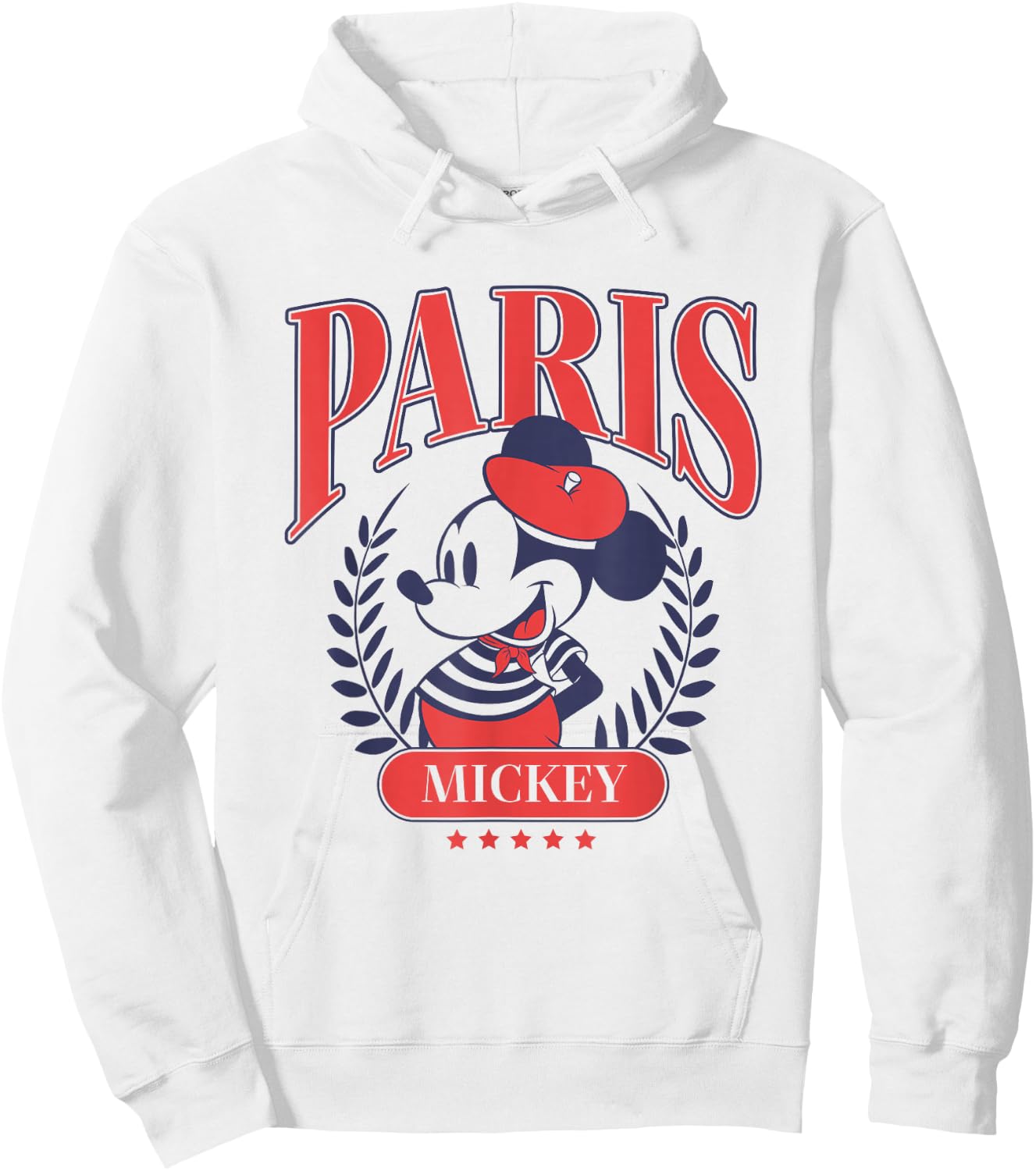 Disney Mickey and Friends Iconic Parisian Mickey Chest Logo Hoodie - Hoodie | White