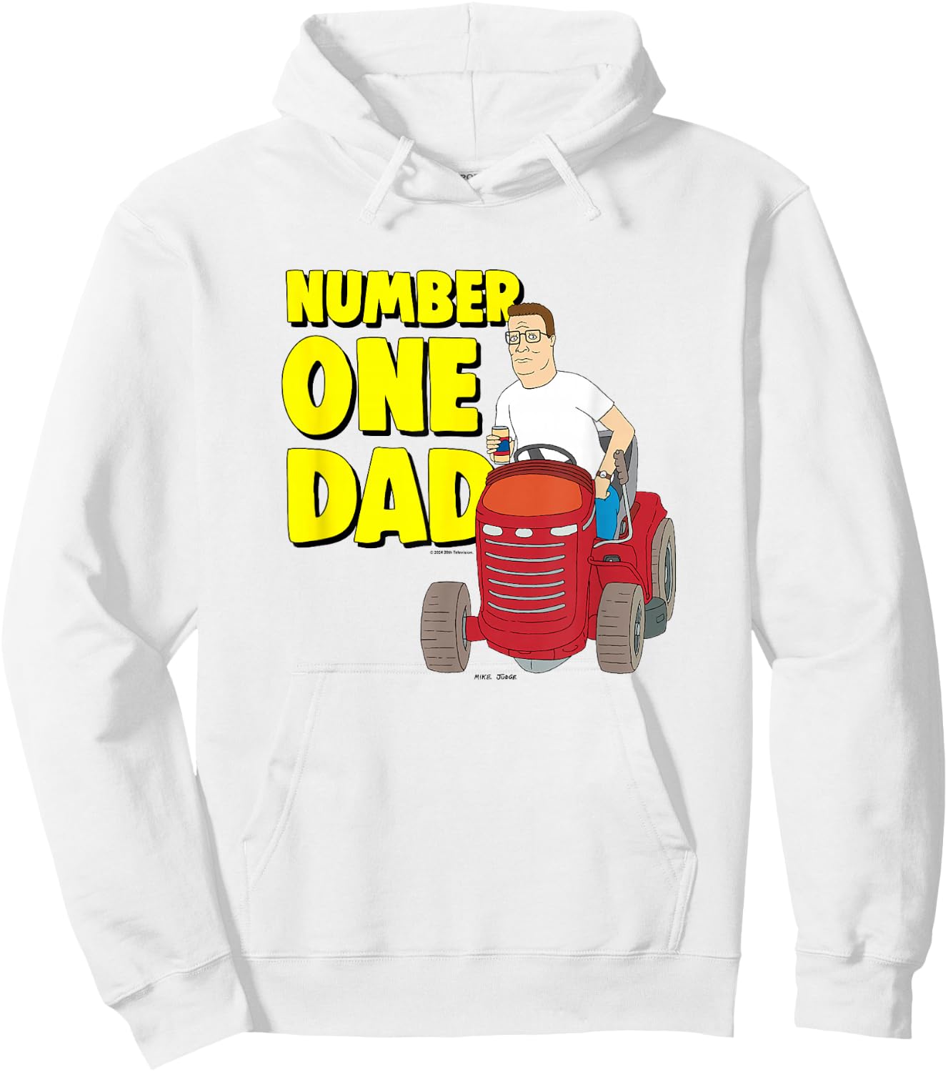 King Of The Hill Father's Day Number One Dad Hank Big Logo Hoodie - Hoodie | White