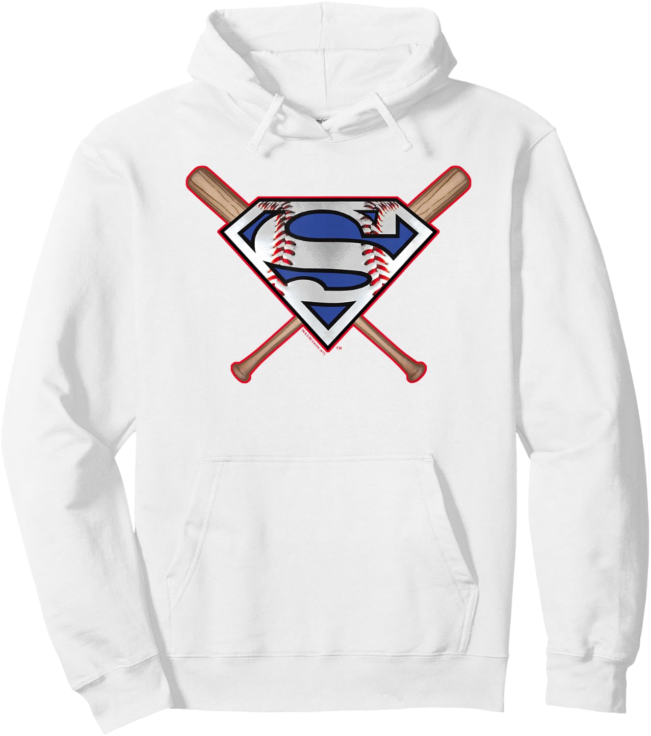 Superman Baseball Shield Hoodie - Hoodie | White
