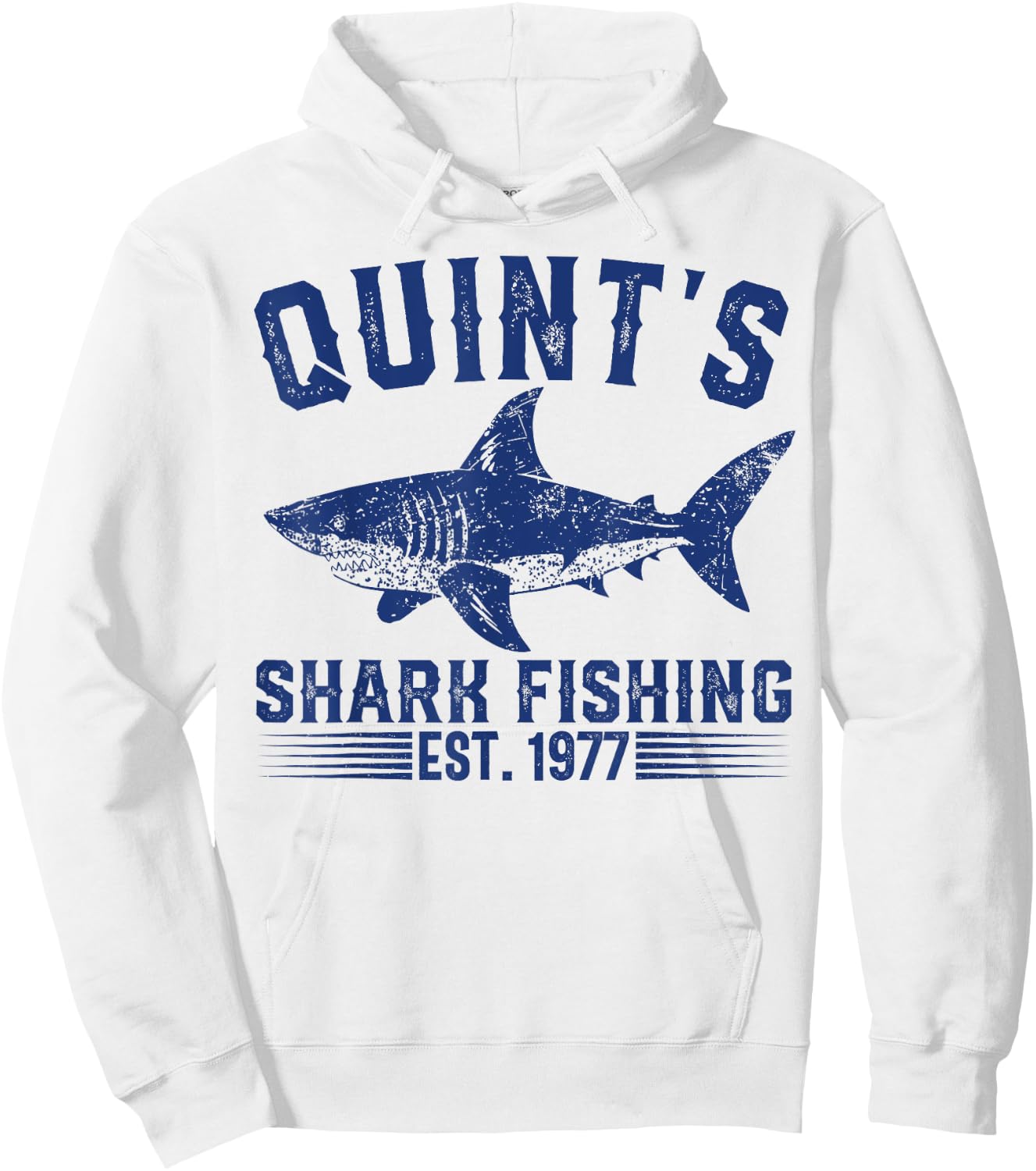 Vintage Quint's Shark Fishing 1977 Retro Fisher Birthday Hoodie - Hoodie | White